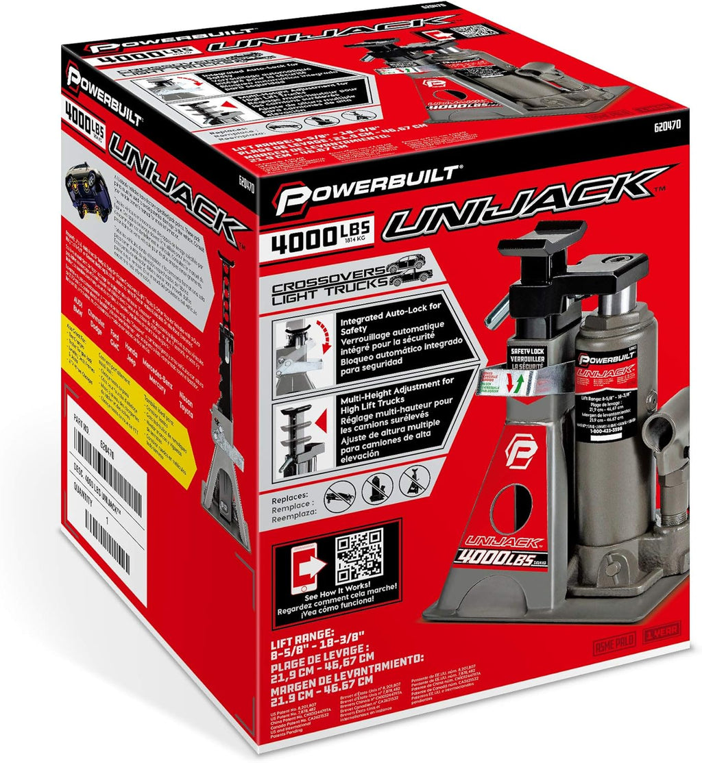 2 Ton Combination Hydraulic Bottle Jack / Jackstand Y907
