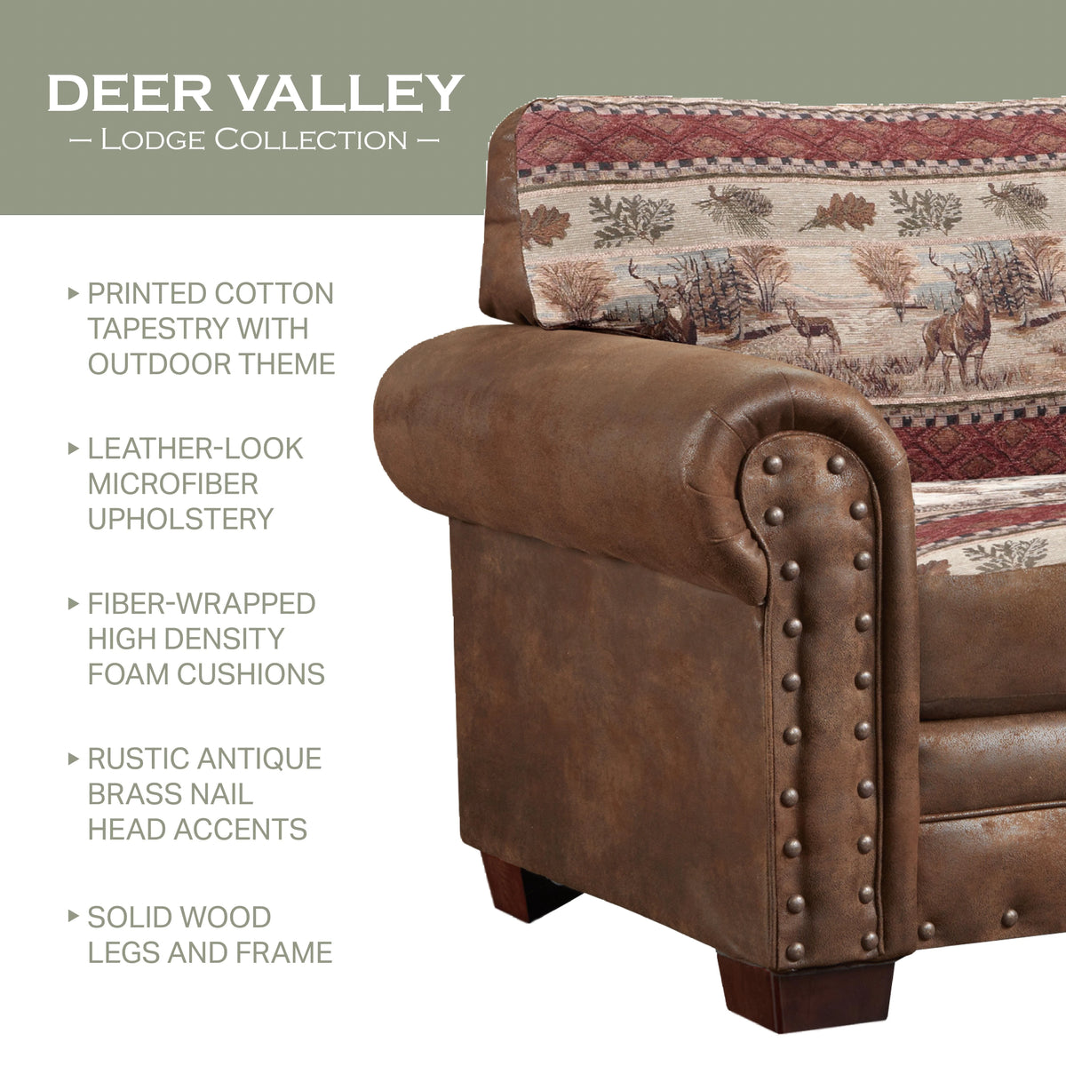 Deer Valley Arm Chair with Matching Ottoman J696