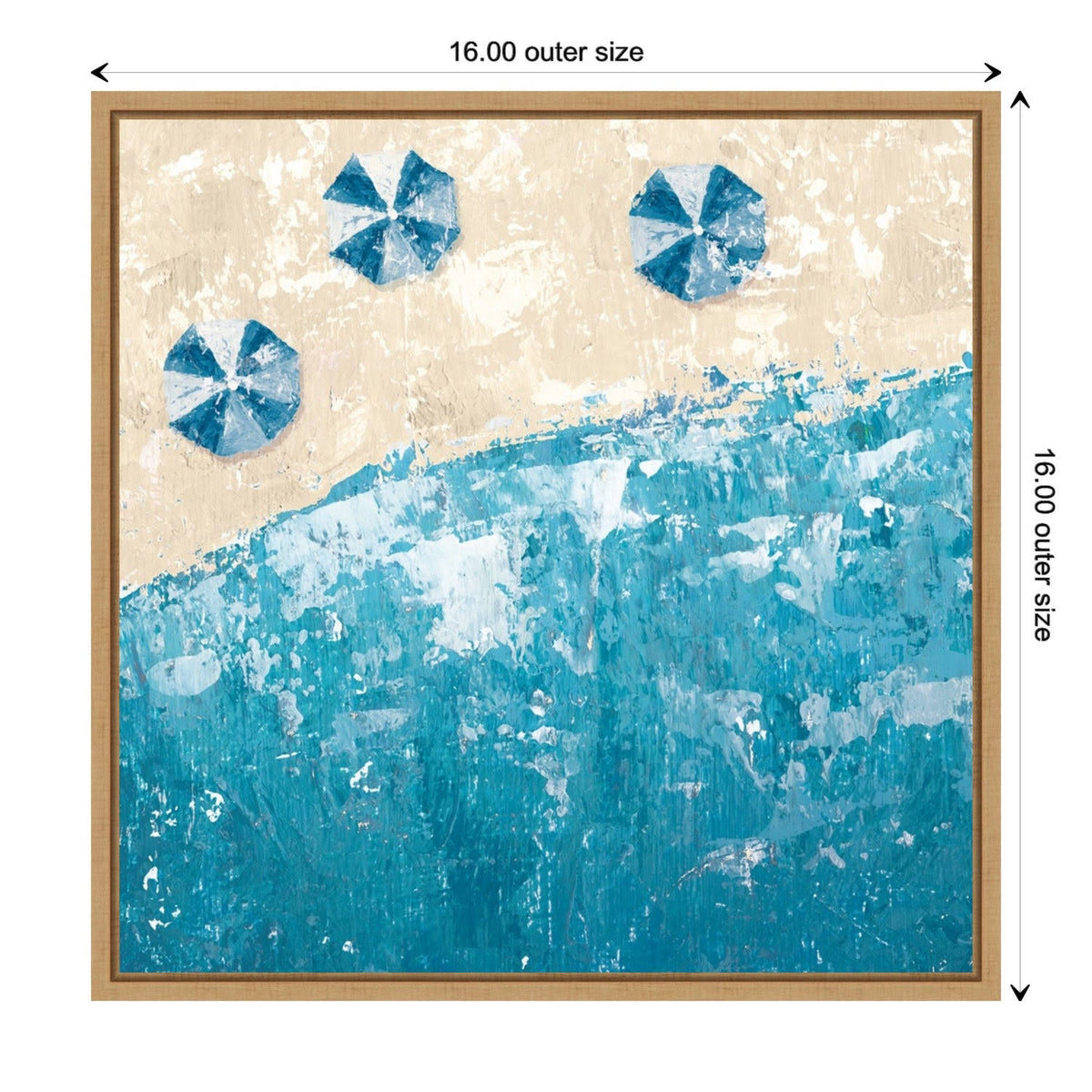 Beach Days Framed Canvas Wall Decor, Brown, 16x16 F12268