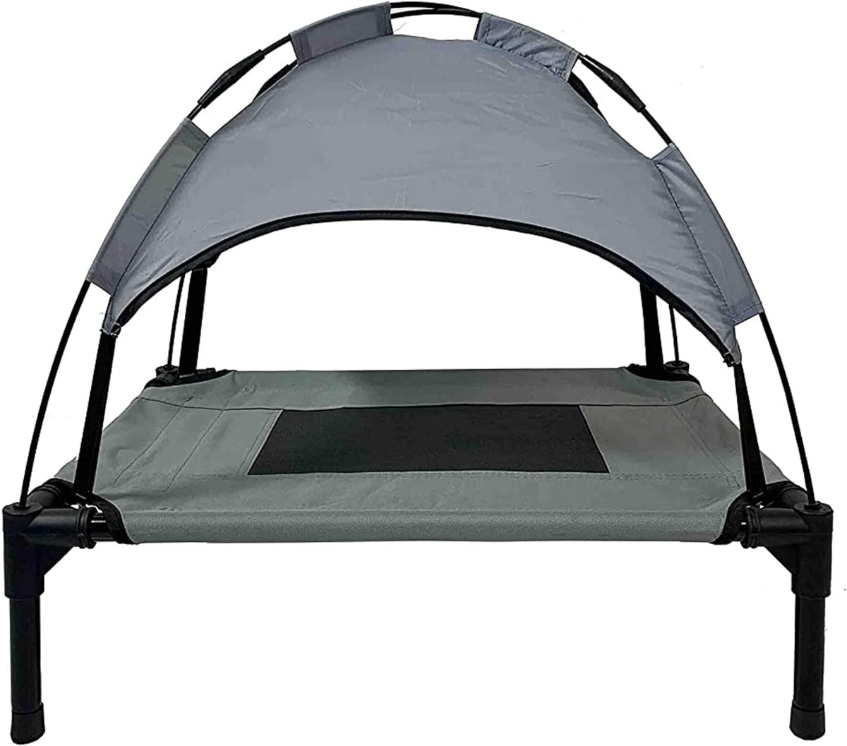 Grey Elevated Pet Cot With Canopy Outdoor Dog Bed I28053