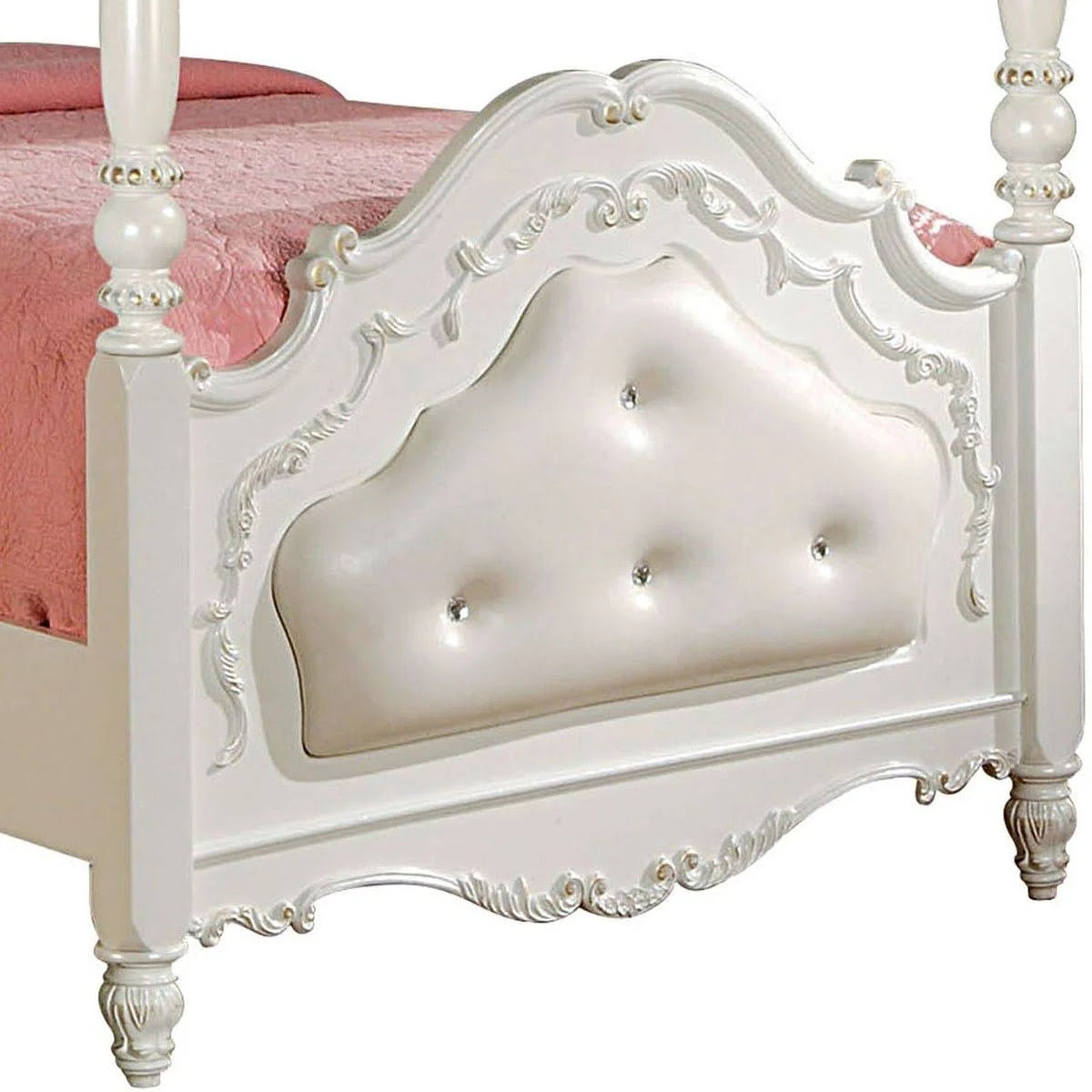 Pearl White Full Poster Bed D80246