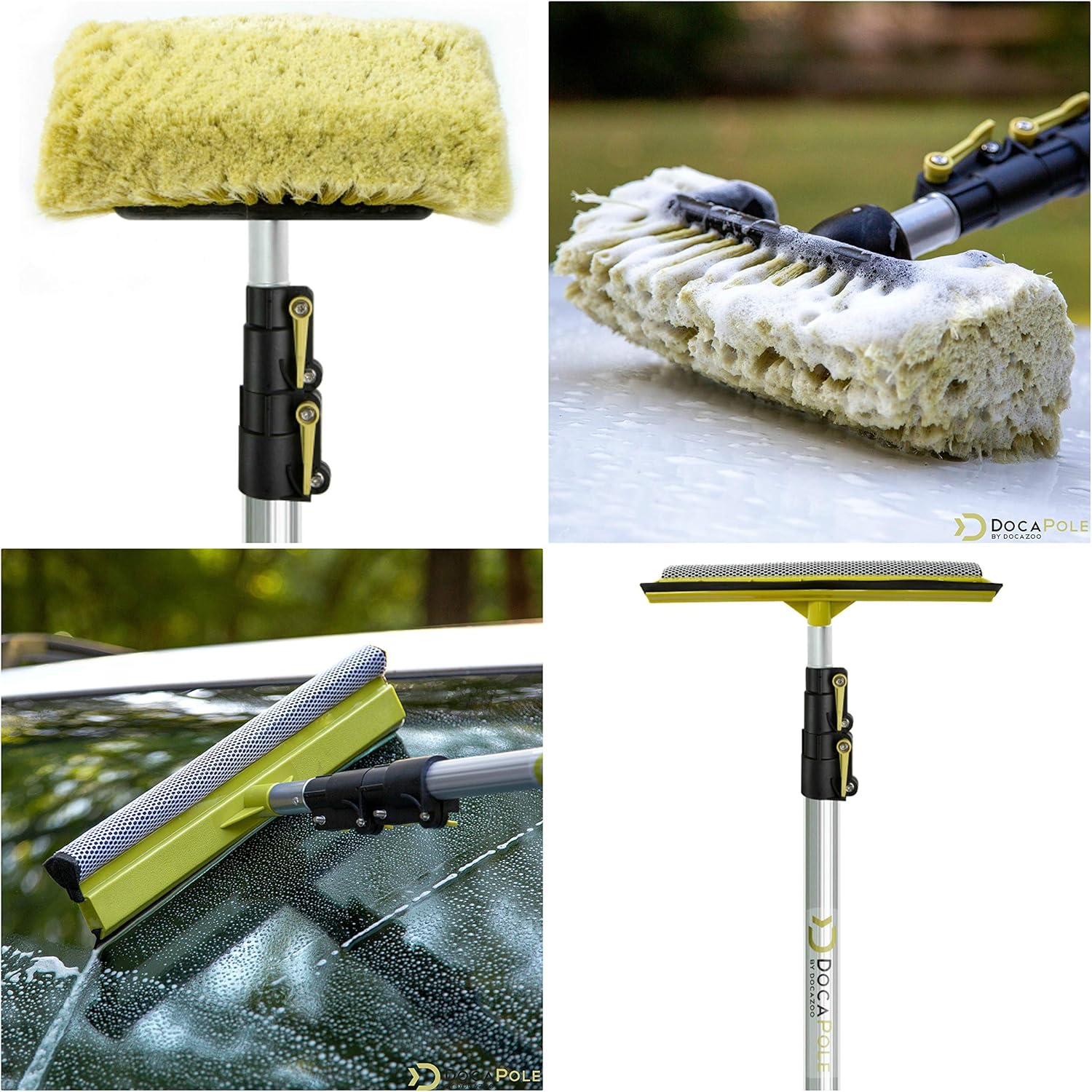 5-12 Foot Car Cleaning Kit with Soft Car Wash Brush, Car Squeegee, Car Wash Mitt, Microfiber Cleaning Head & Extension Pole O2771