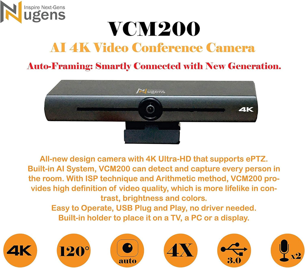 AI 4K Auto-Framing Video Conference Camera J7625