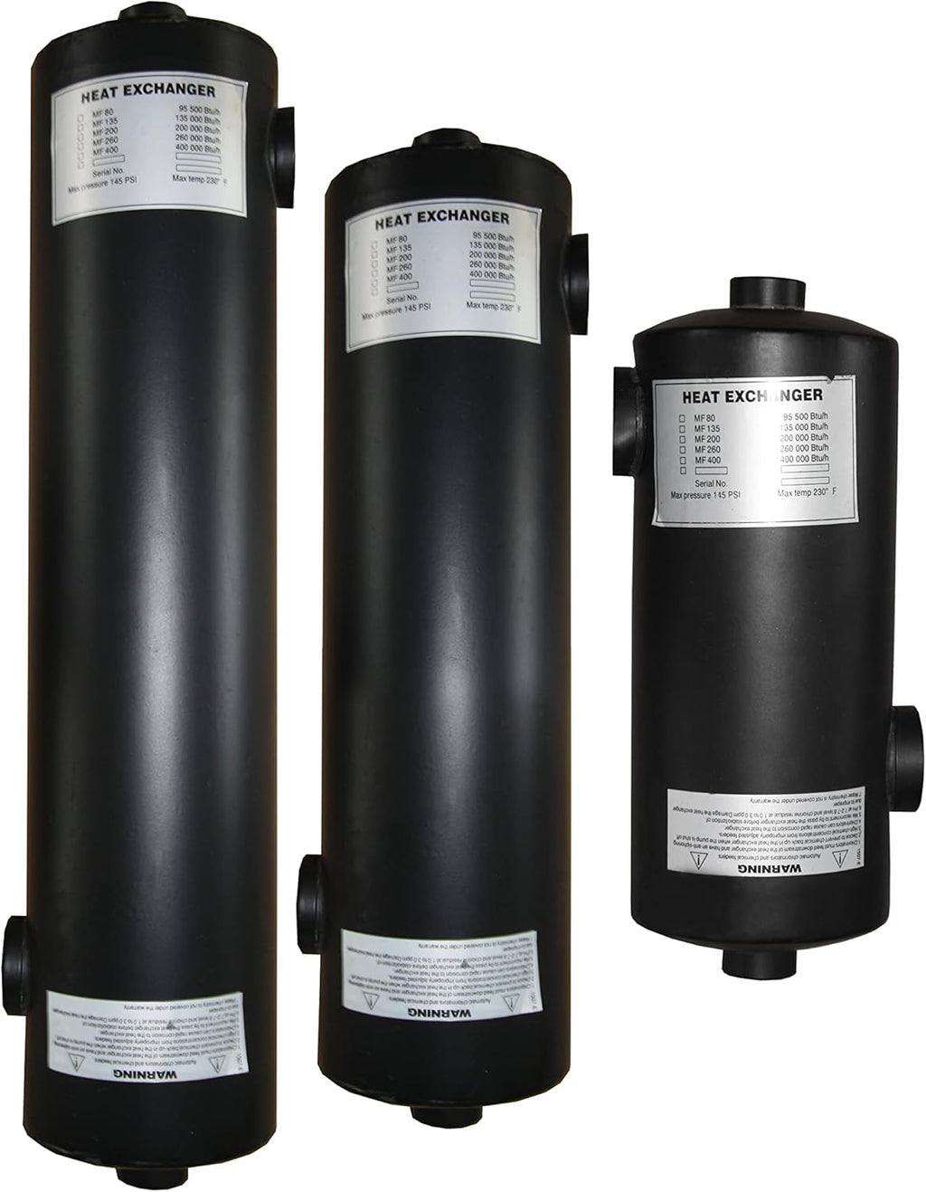 Shell and Tube Pool Heat Exchanger 95 kBtu Stainless Steel 304 1" FPT N88862