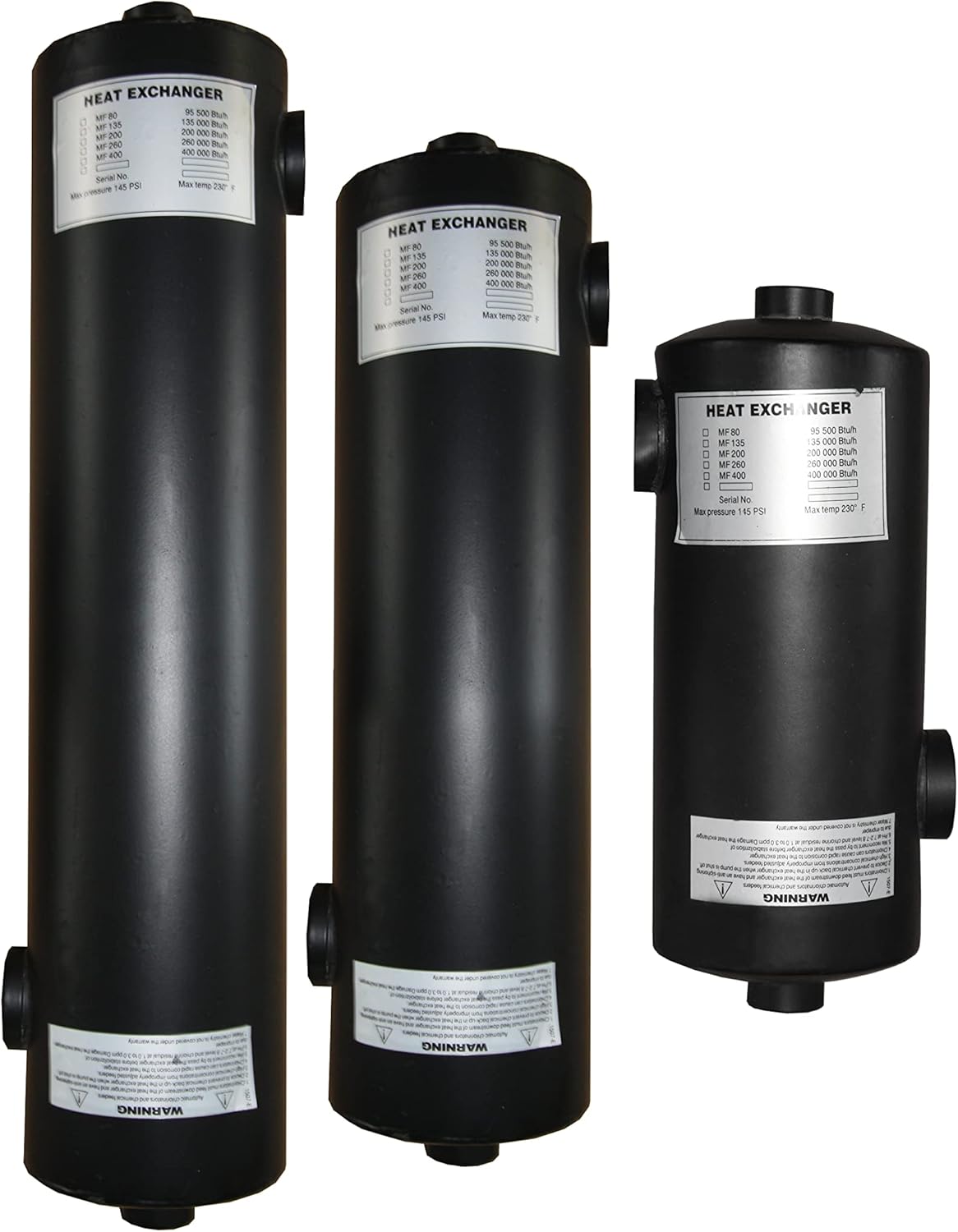 Shell and Tube Pool Heat Exchanger 95 kBtu Stainless Steel 304 1" FPT N88862