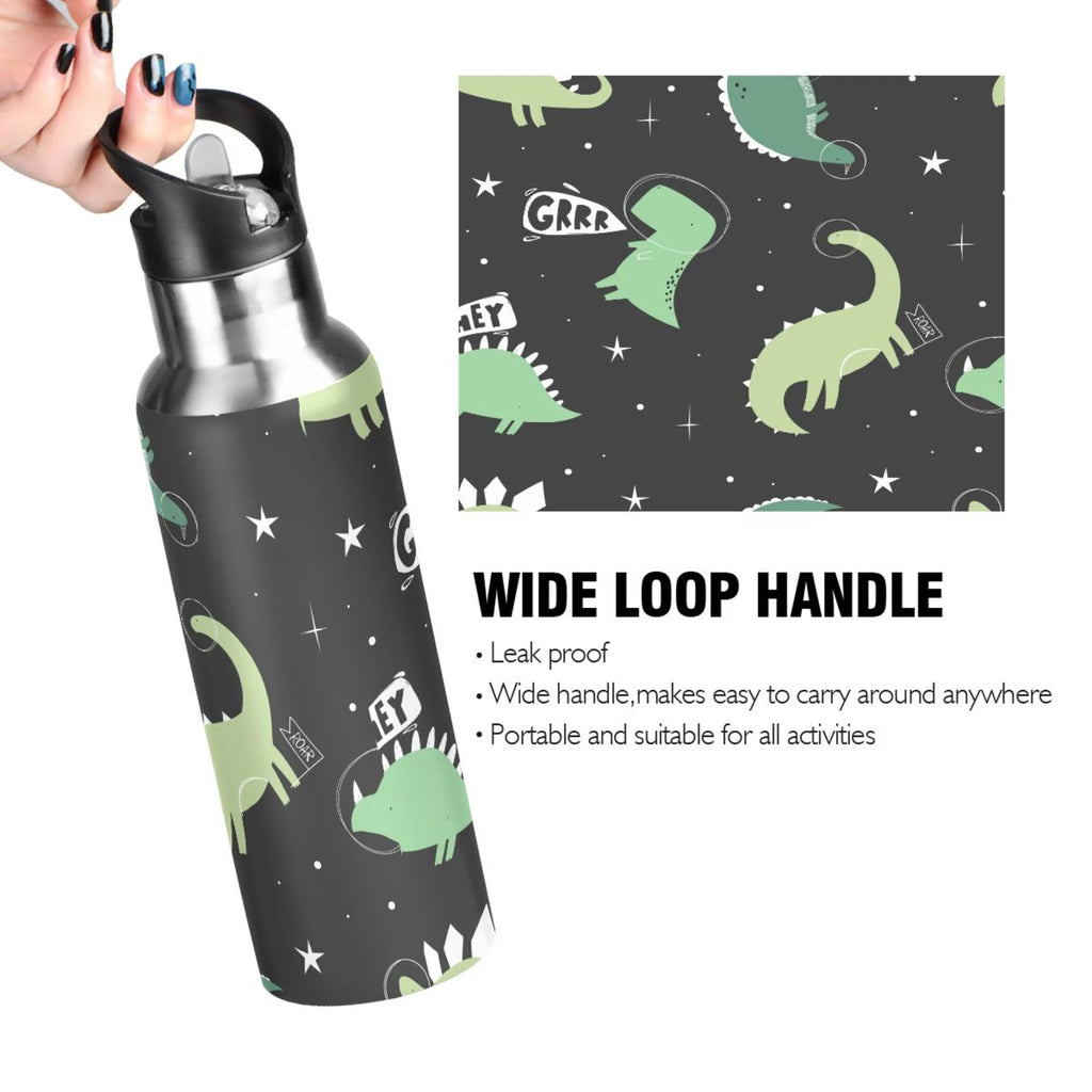 Black Galaxy Stainless Steel Insulated Water Bottle with Straw Lid W110