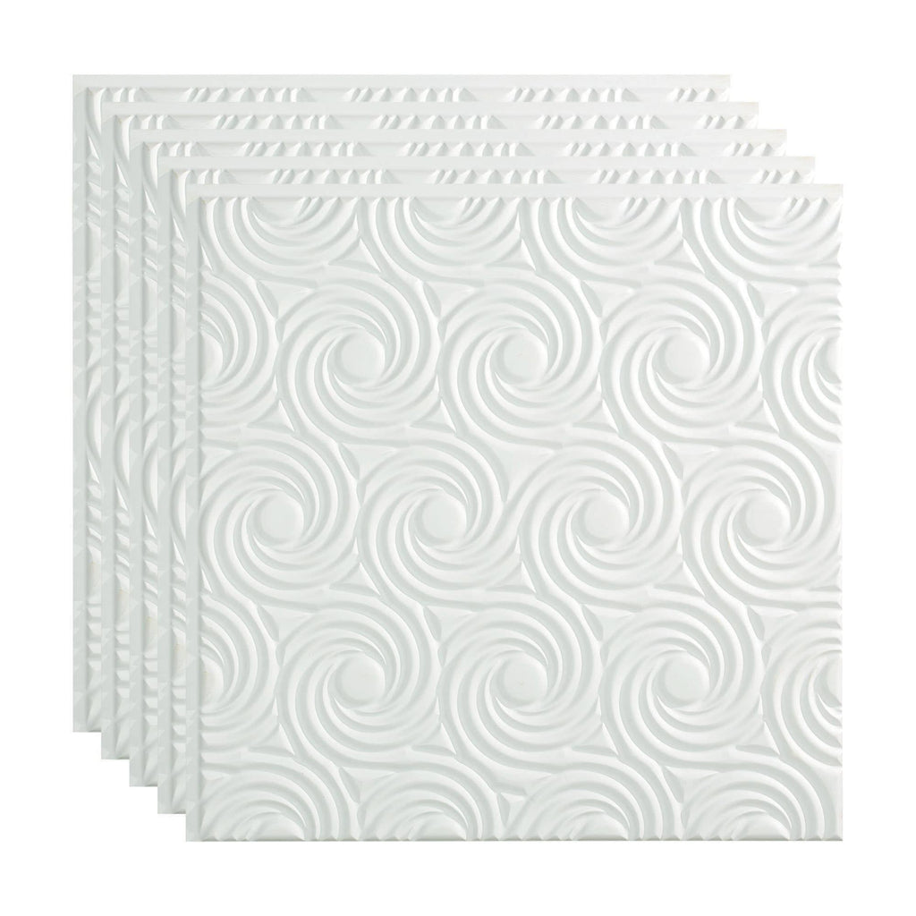 Matte White Glue Up Ceiling Tile 5 Pack J163532