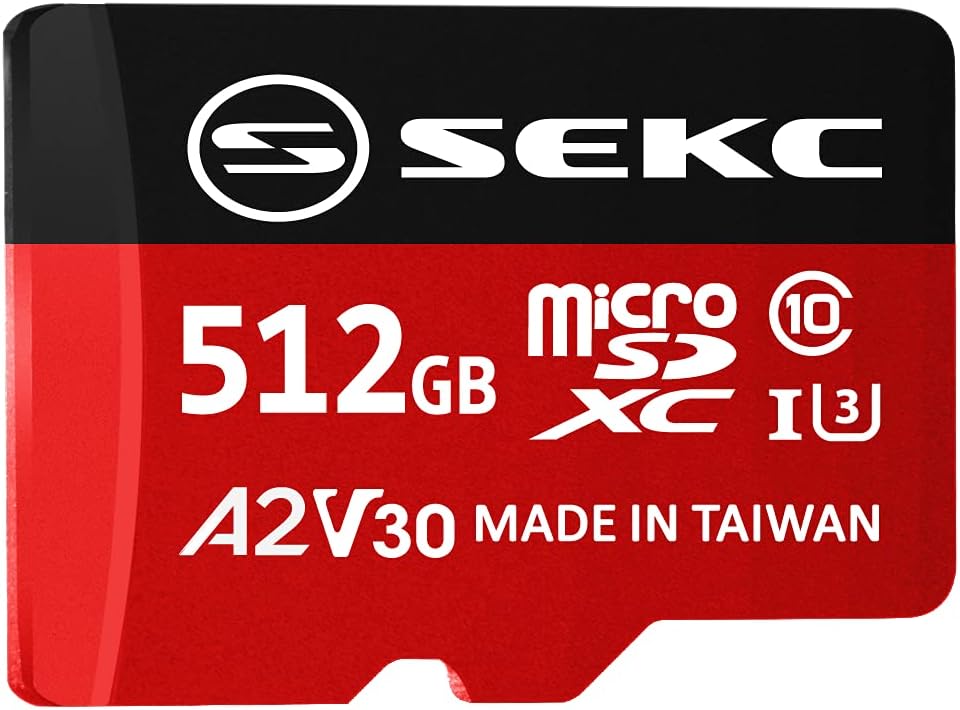 512GB microSDXC Memory Card with SD Adapter A2 UHS-I U3 V30 C472