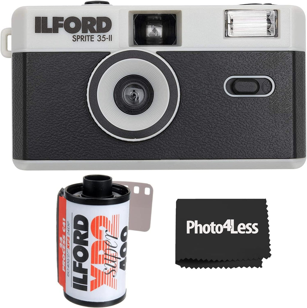 Black & Silver 35mm Camera with 24 Exposures B&W Film A850