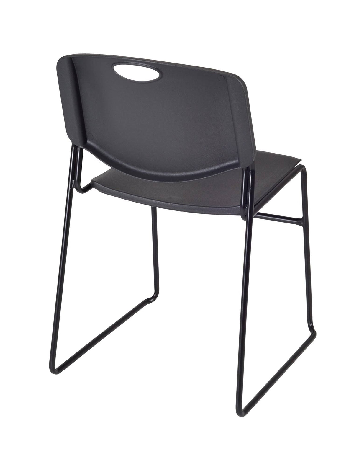 Beige Square Height Adjustable Classroom Table with 4 Black Stack Chairs I3042