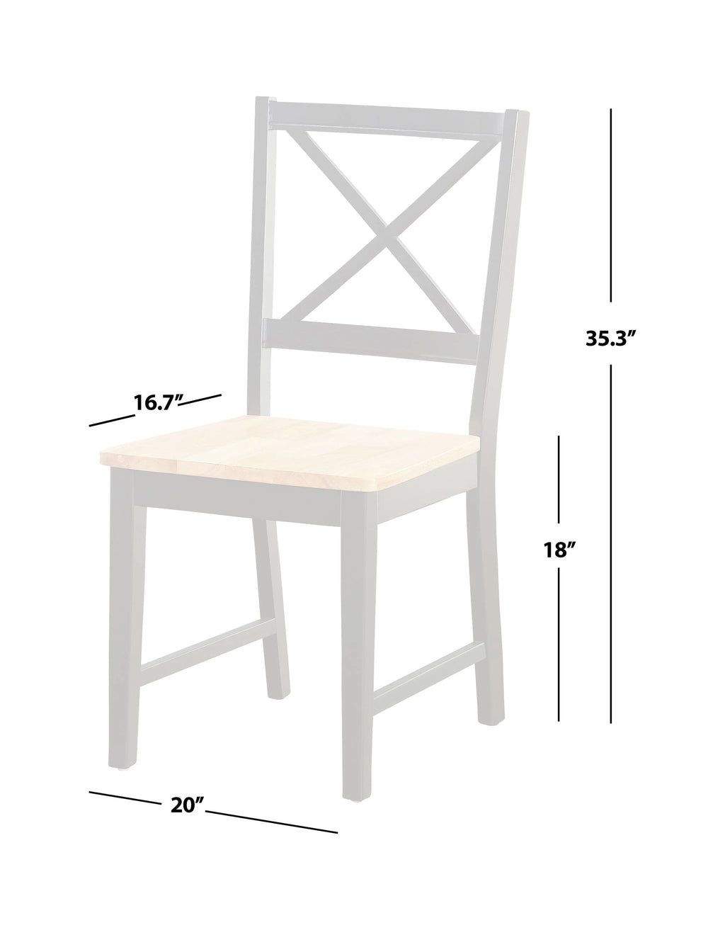 Black Cross-Back Chair, Set of 2 Q20822