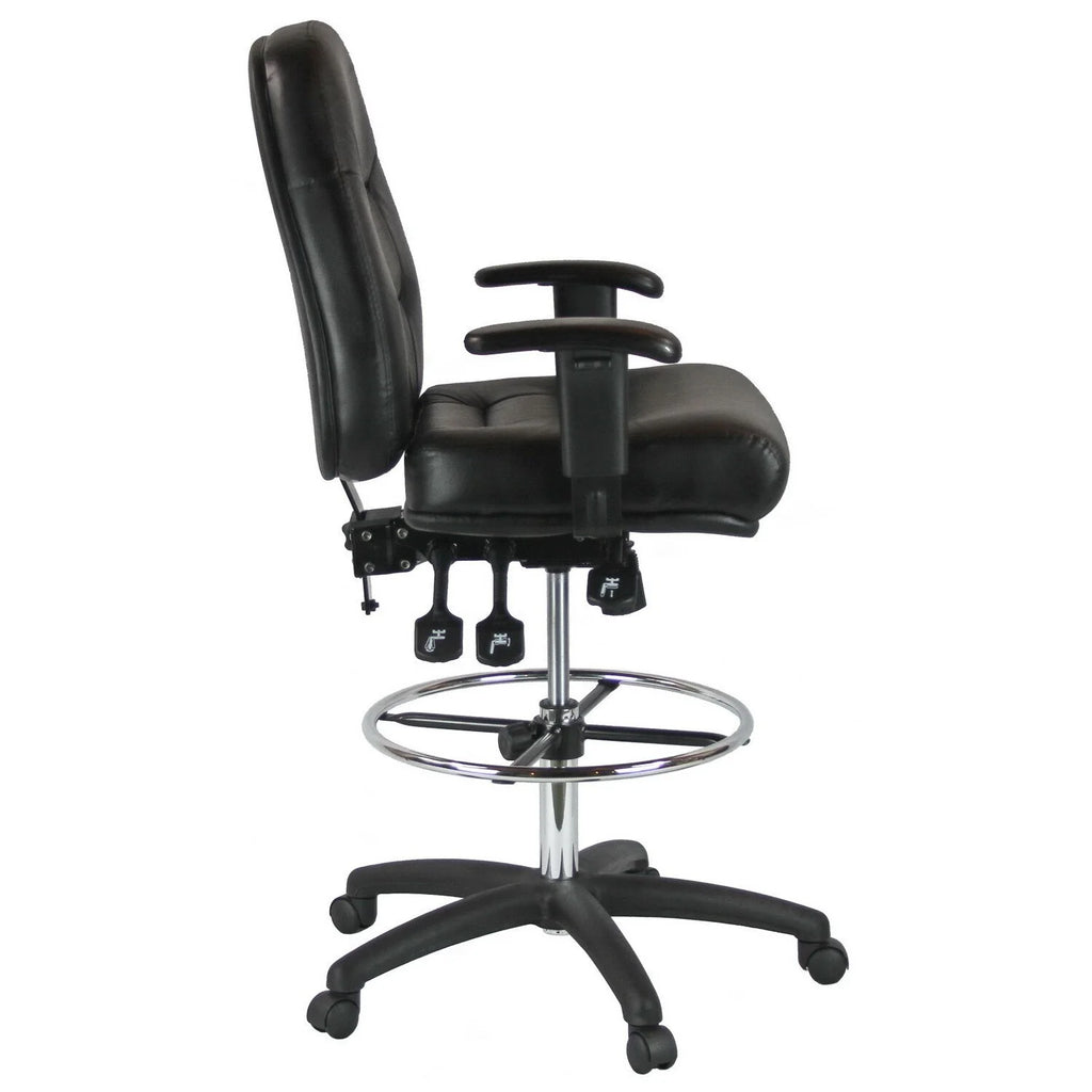 Mid-Back Leather Drafting Chair S538