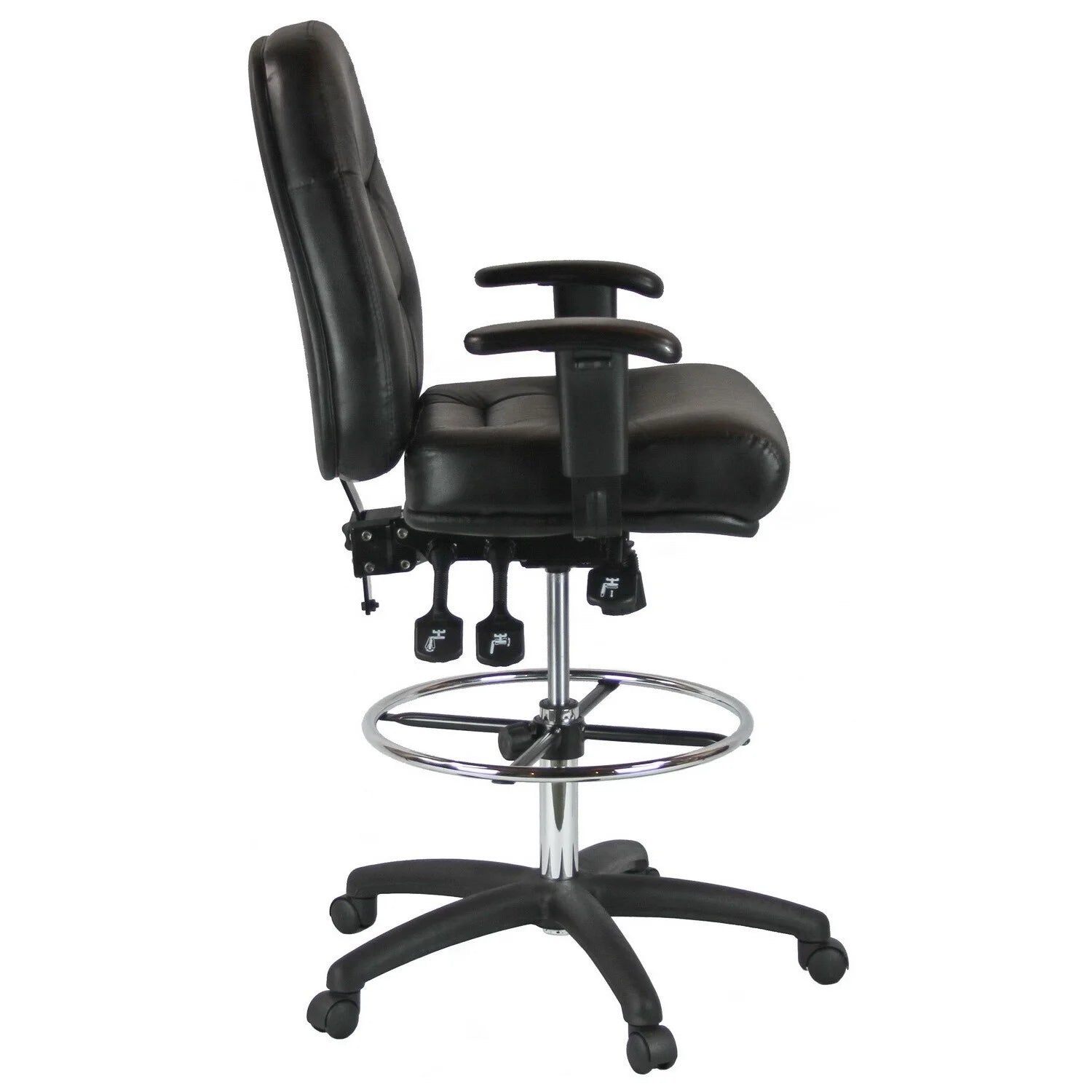 Mid-Back Leather Drafting Chair S538