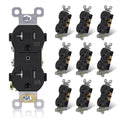 20 Amp 125V Duplex Receptacle, Tamper Resistant, Weather Resistant, 2 Pole 3 Wire, Self-Grounding, Glossy White, 10 Pack Q4061
