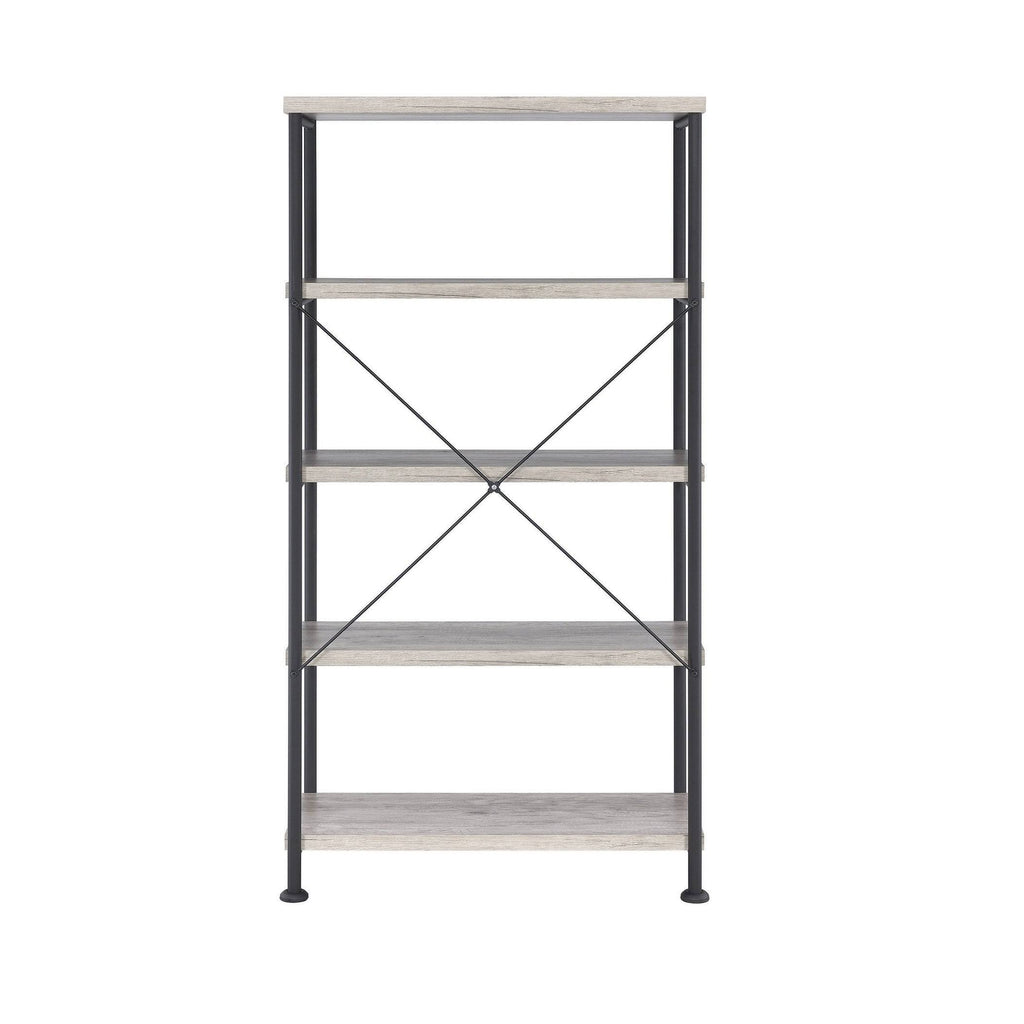 Grey Driftwood 4-Shelf Bookcase D177
