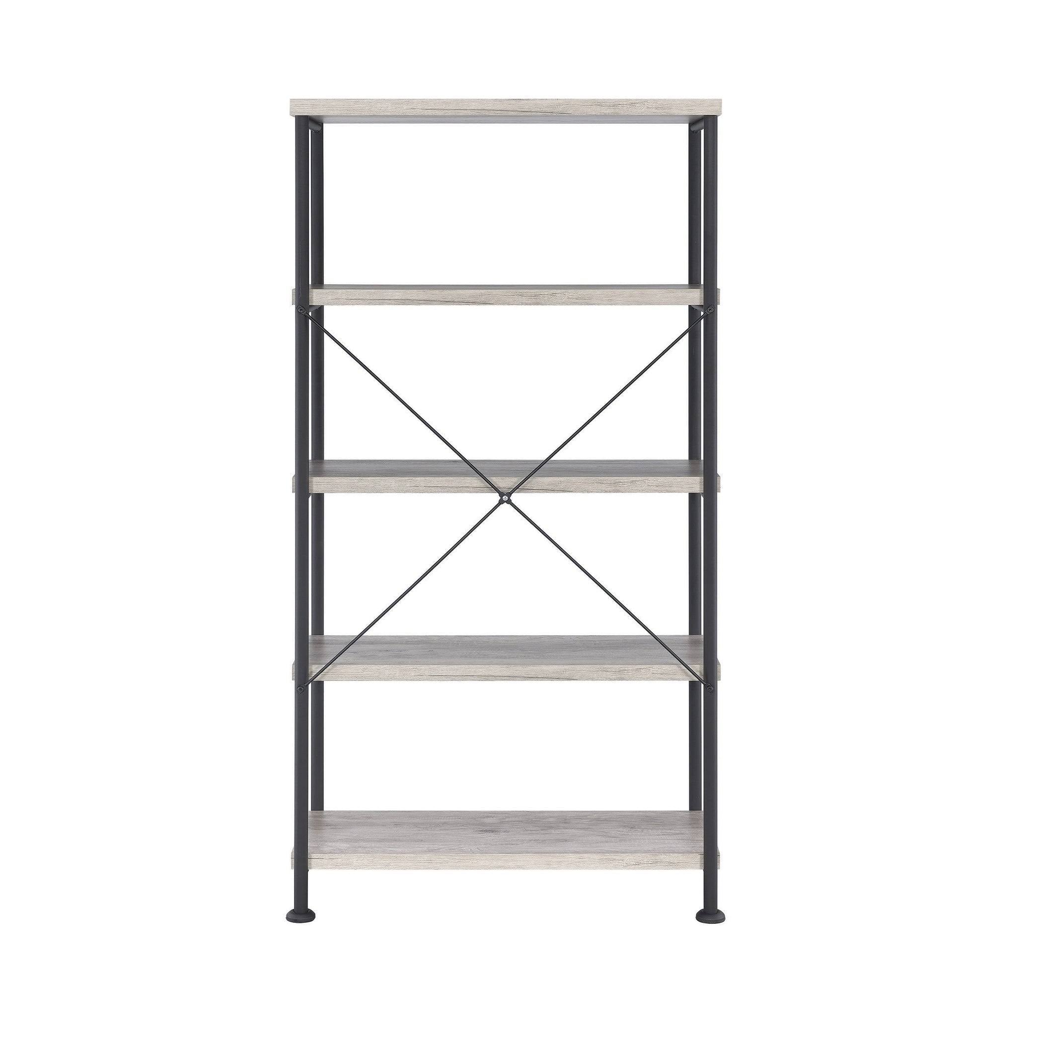 Grey Driftwood 4-Shelf Bookcase D177