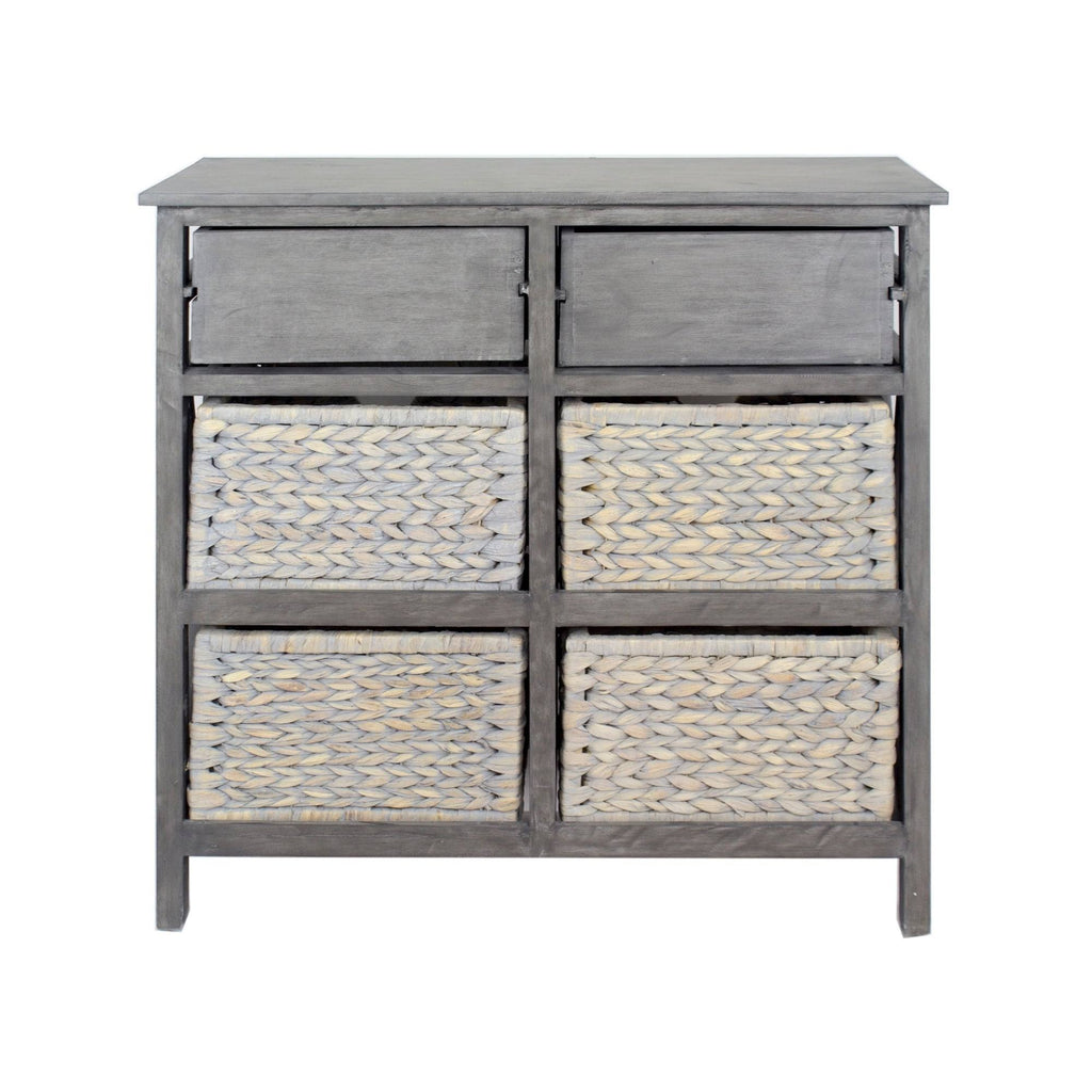 Grey 2-Drawer 4-Basket Accent Cabinet I472