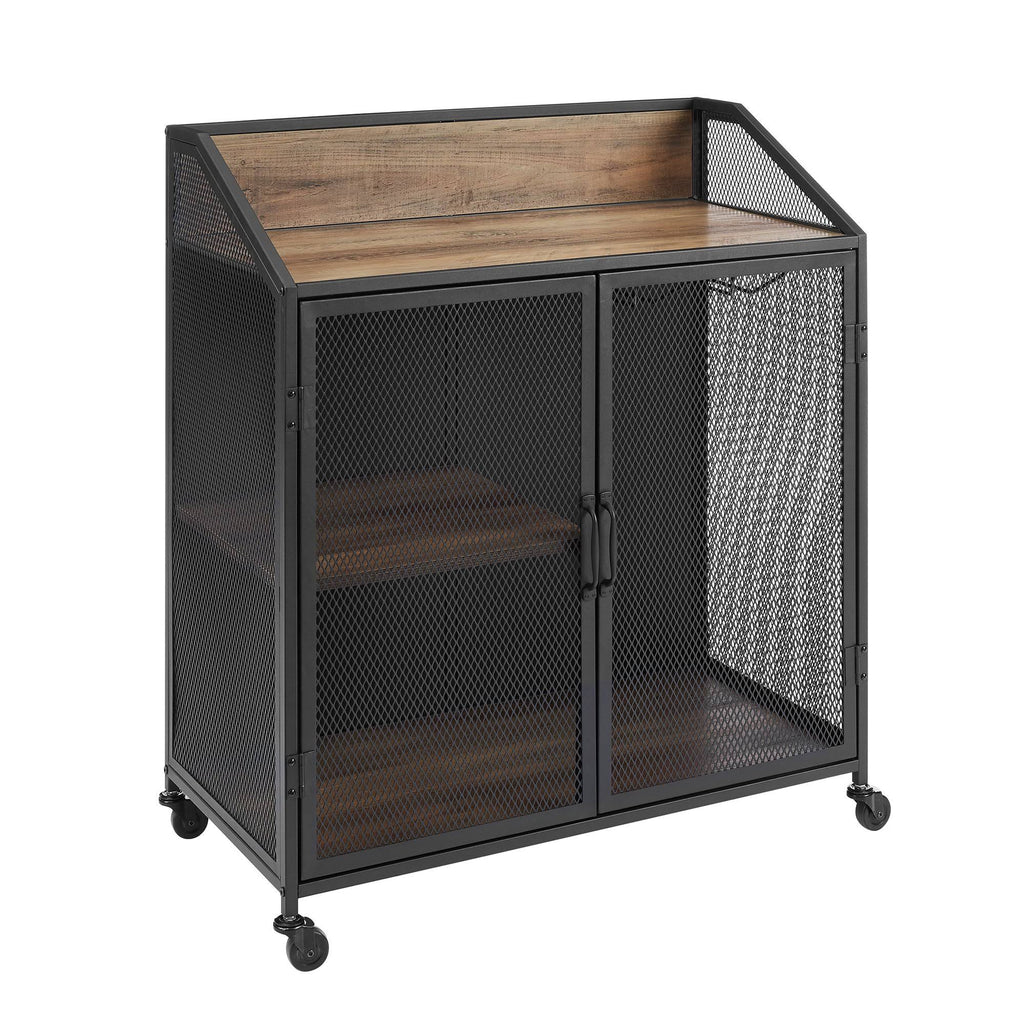 Industrial Bar Cabinet with Wheels G89270
