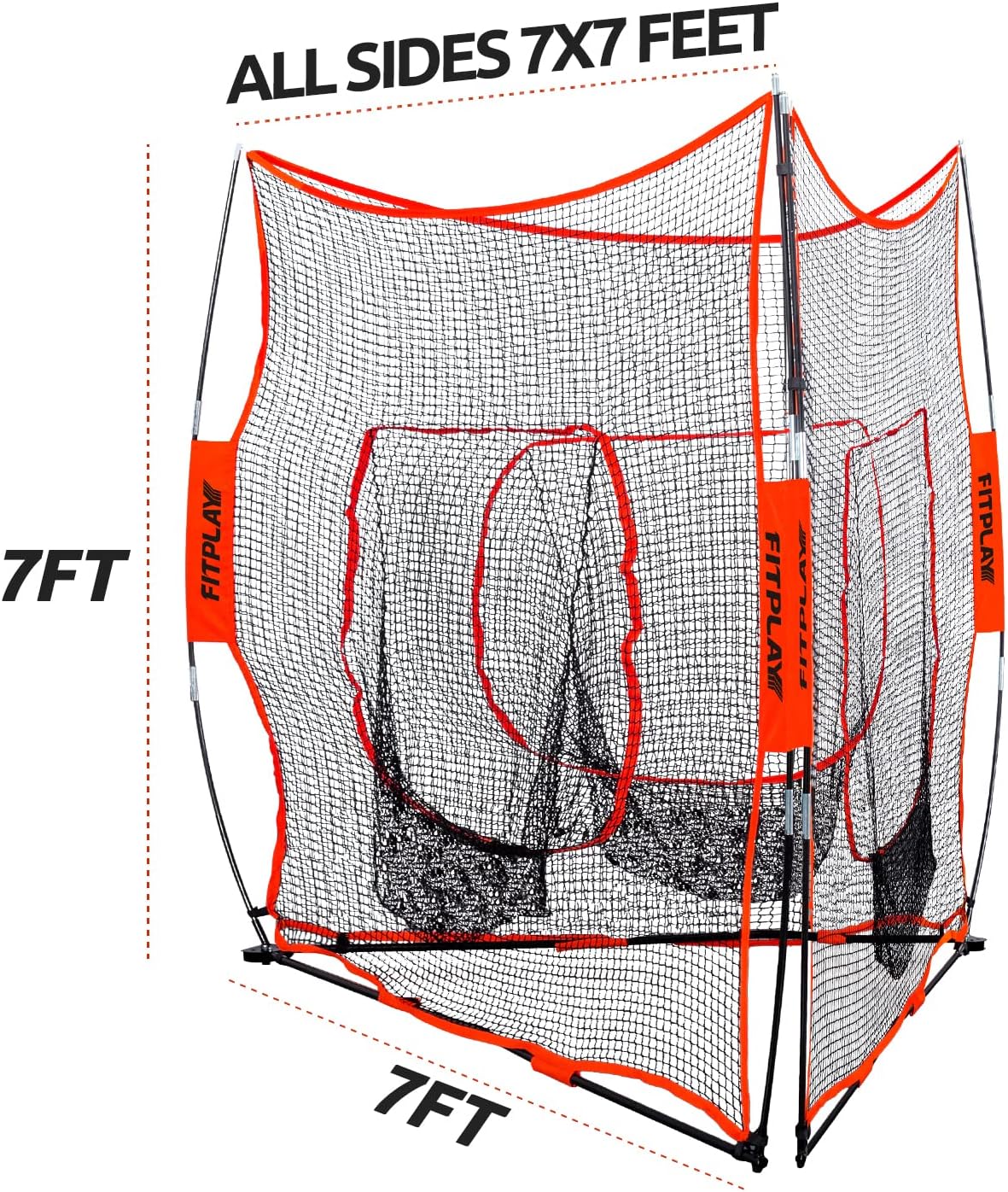3 in 1 Baseball Softball Practice Net 7' x 7' Training Net F562
