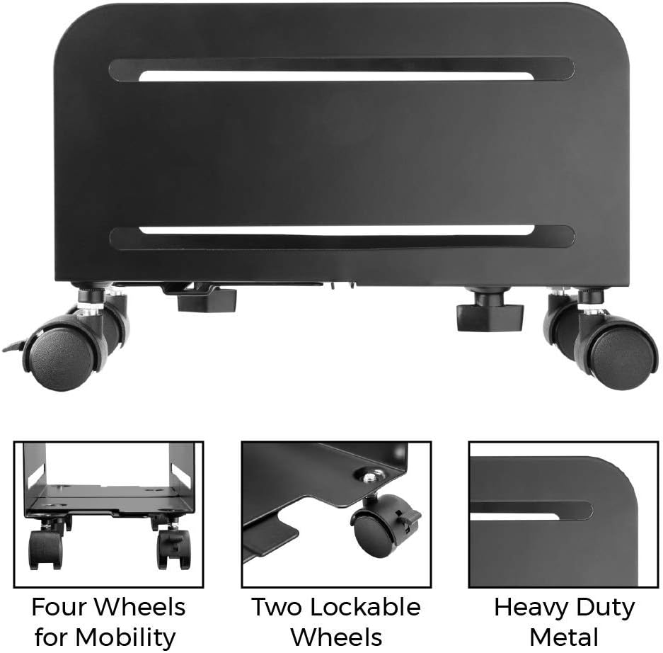 Adjustable Mobile PC Tower Stand Cart with Wheels L862482