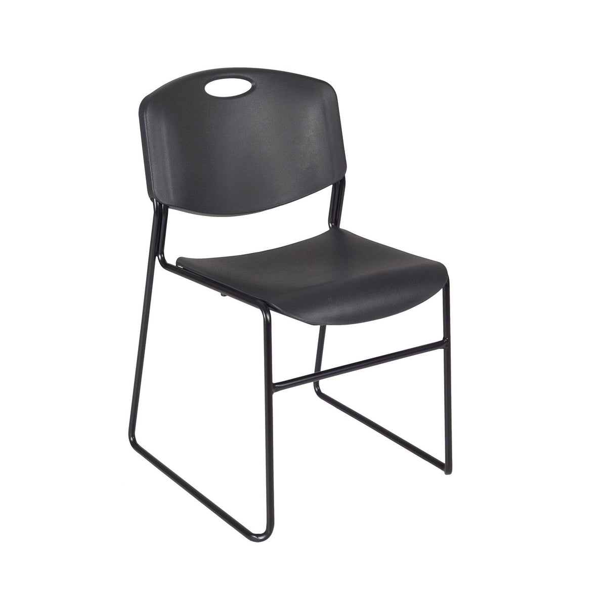 Beige Square Height Adjustable Classroom Table with 4 Black Stack Chairs I3042