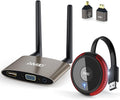 Wireless HDMI Transmitter and Receiver 165FT/50M Red, 5G Video Extender with Mini/Micro HDMI Adapter, HDMI VGA Dual Port I520