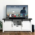Farmhouse TV Stand with Wooden Sliding Barn Door TV Console E619501