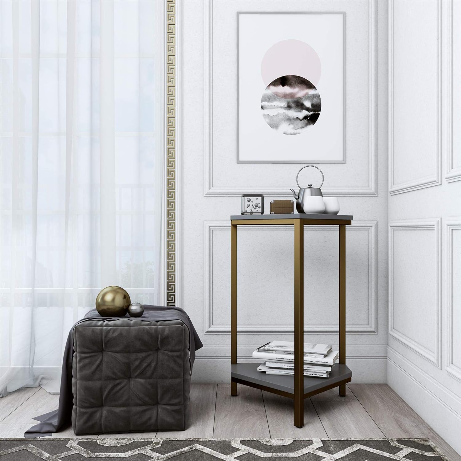 White Marble End Table Set K797352