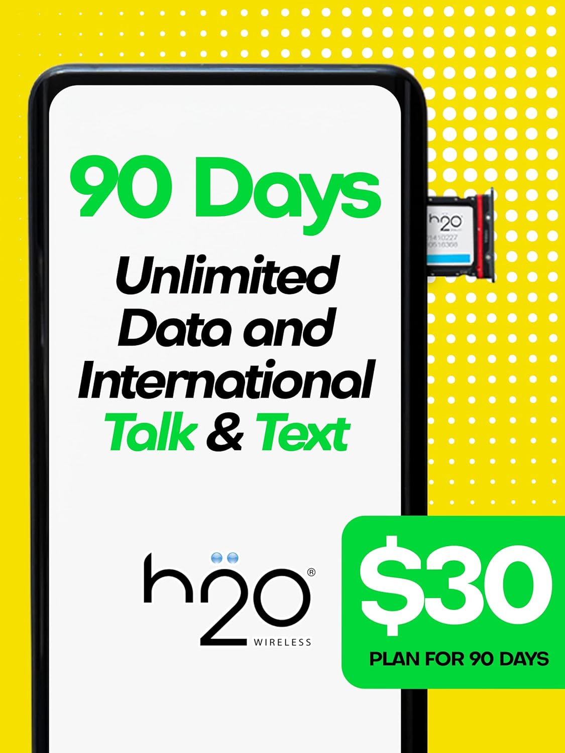Preloaded Triple-Cut SIM Card with 6GB High-Speed 4G LTE/5G Data (90-Day Plan) A877282