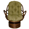 Rattan Coil Base Swivel Rocker with Micro Suede Cushion C874