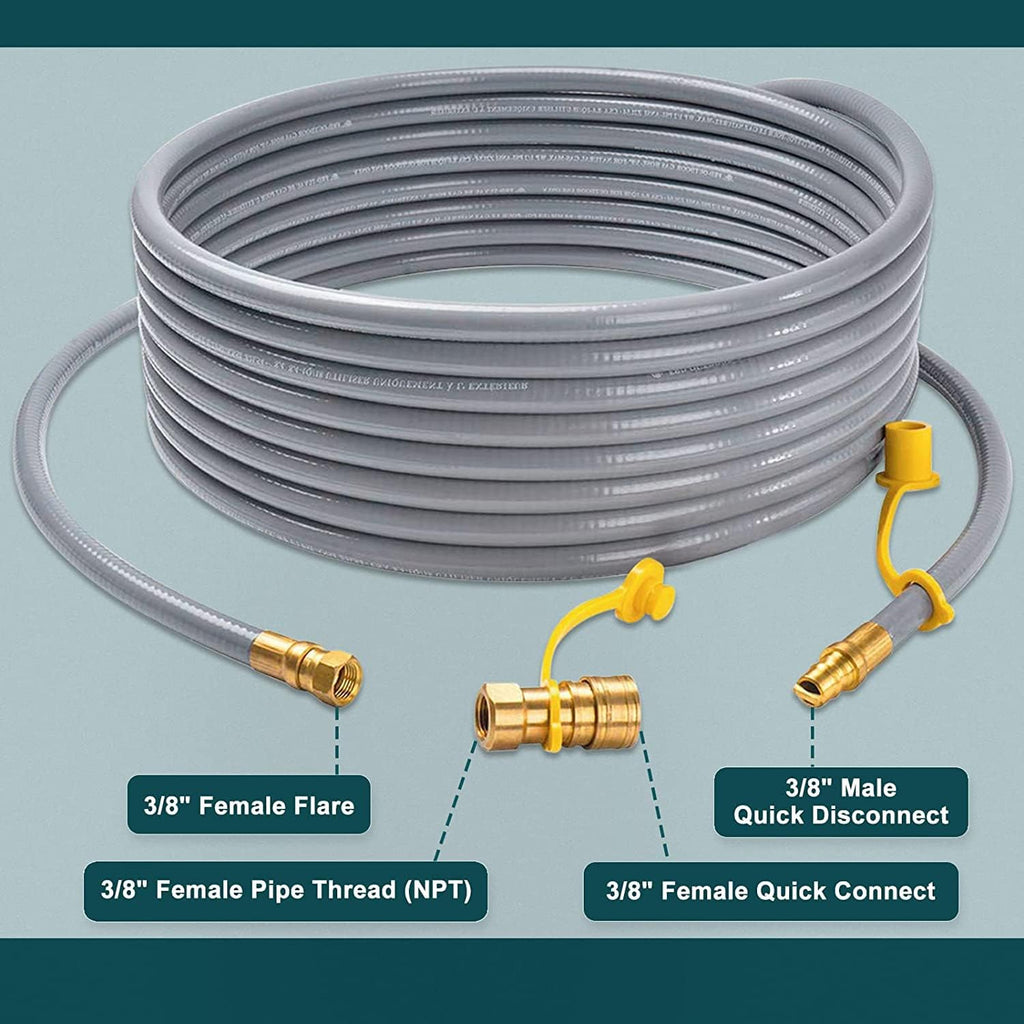 3/8-Inch Natural Gas Hose with Quick Connect Fittings, 24 Feet, Pack of 2 Z77064