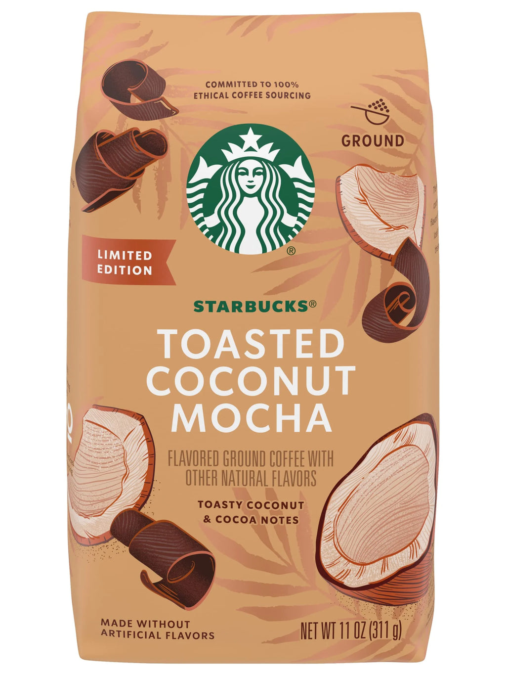 Toasted Coconut Mocha Ground Coffee, 11 Oz (Pack Of 2) K97659