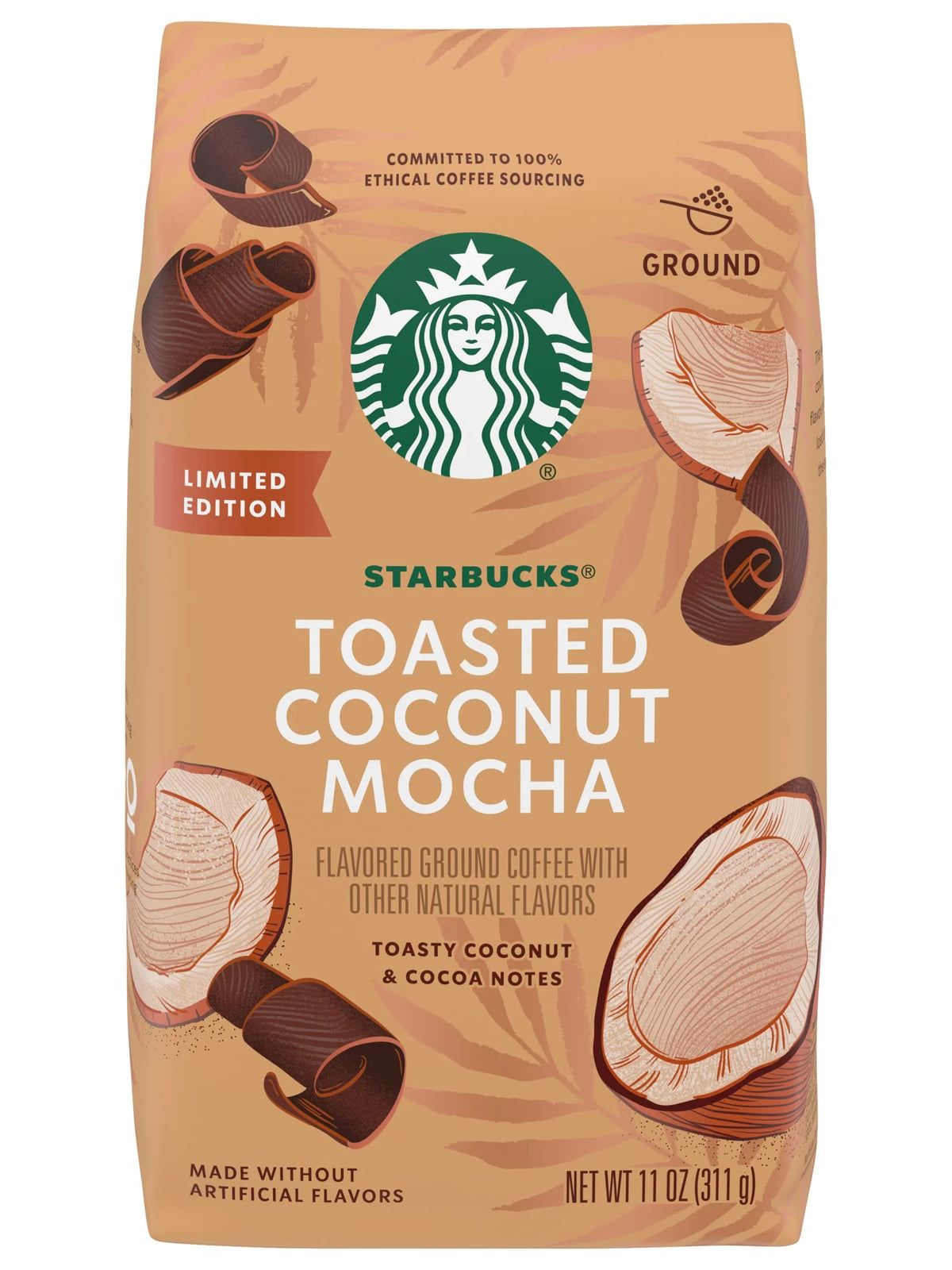 Toasted Coconut Mocha Ground Coffee, 11 Oz (Pack Of 2) K97659