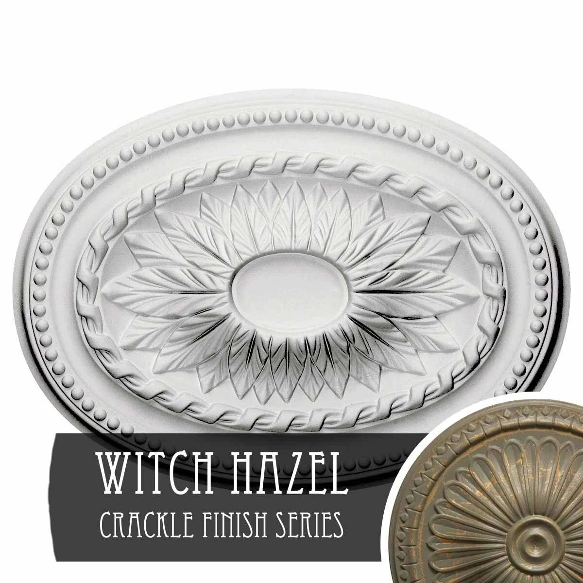 Hand-Painted Witch Hazel Crackle Ceiling Medallion U4887
