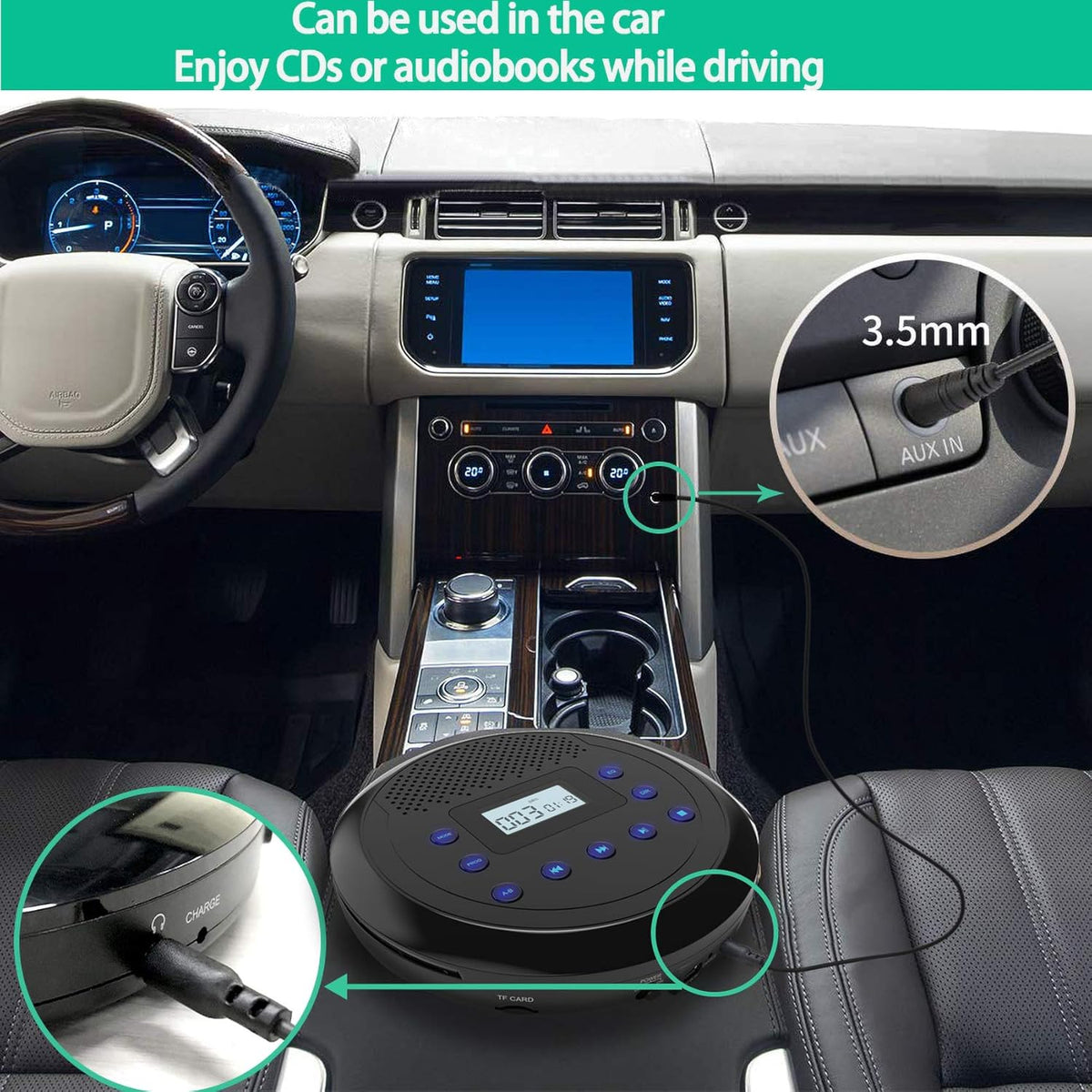 Portable CD Player with Built-in Speakers and Headphones S747418