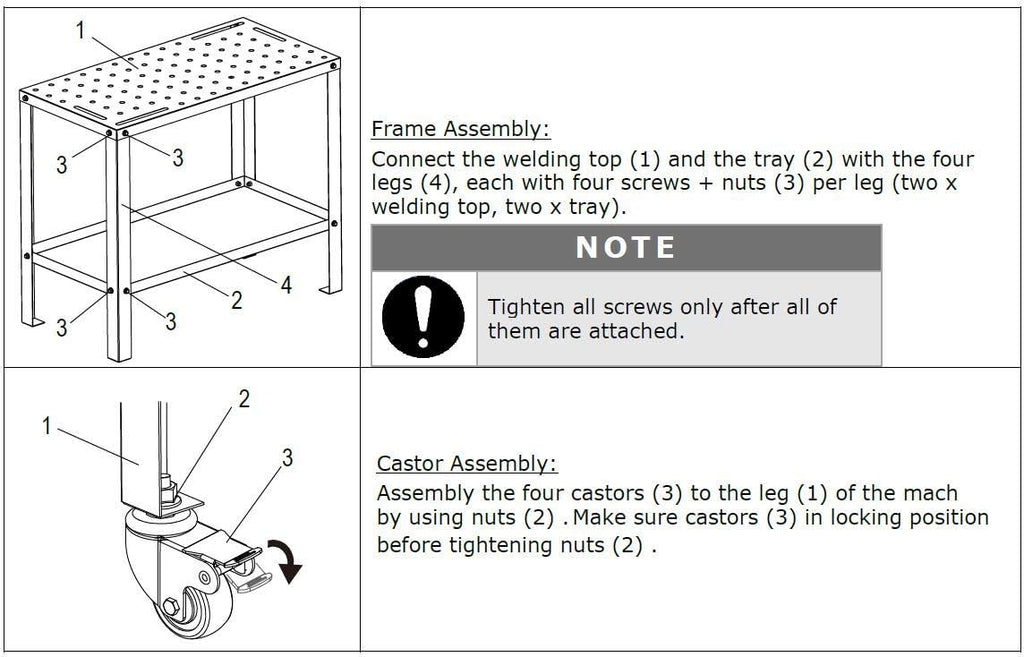Portable Welding Table with 5/8 /16mm Holes on Top U524