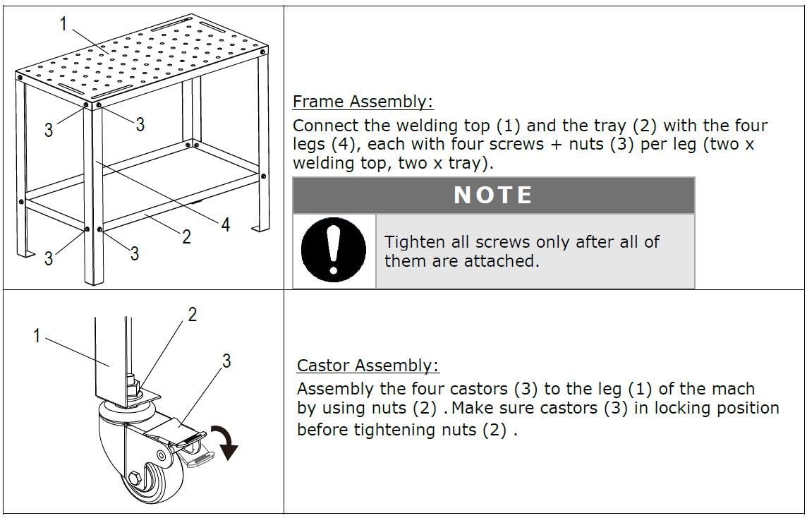 Portable Welding Table with 5/8 /16mm Holes on Top U524