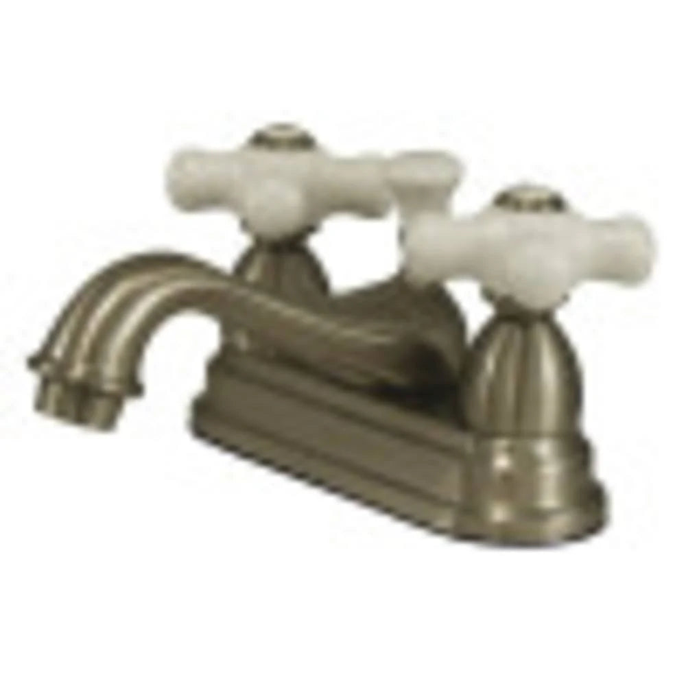 Satin Nickel Centerset Lavatory Faucet with Brass Pop-Up P79191