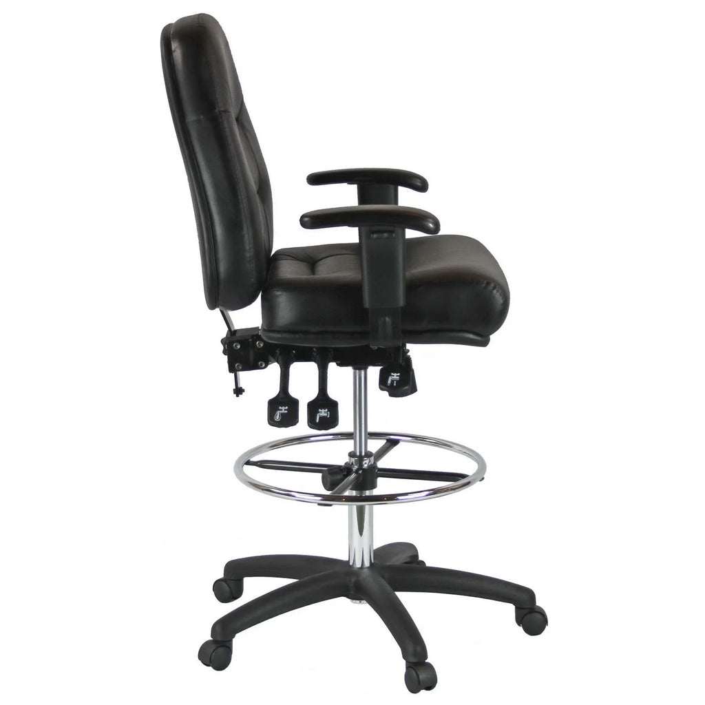 Mid-Back Leather Drafting Chair S538