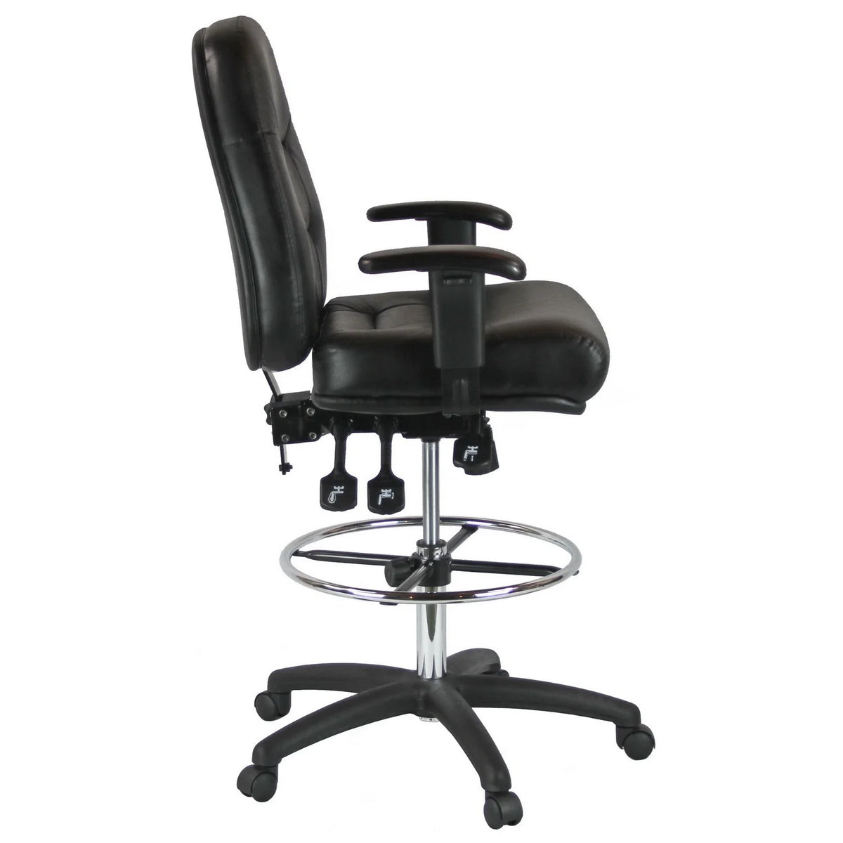 Mid-Back Leather Drafting Chair S538