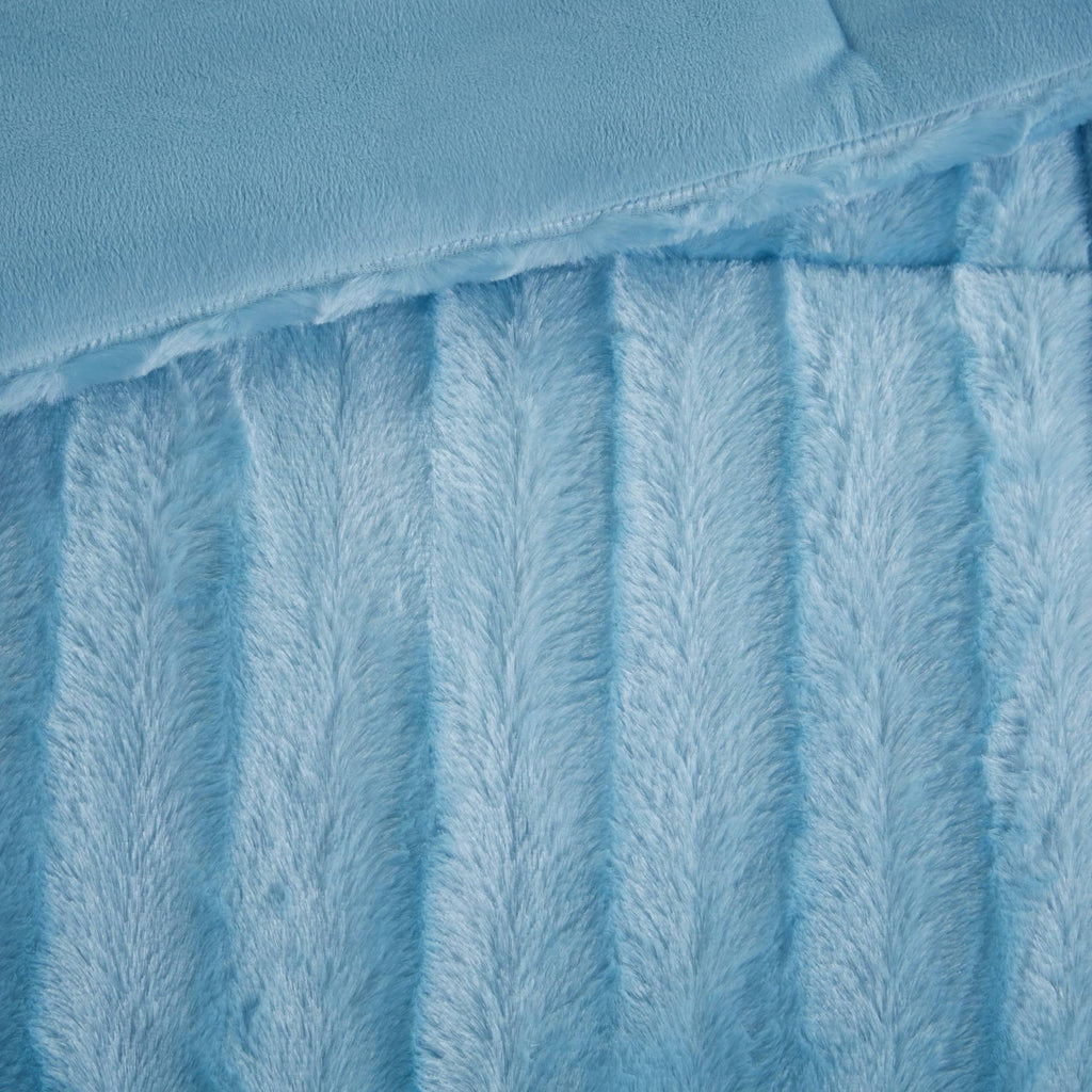 Grey Faux Fur Comforter Mini Set King/Cal King U37918