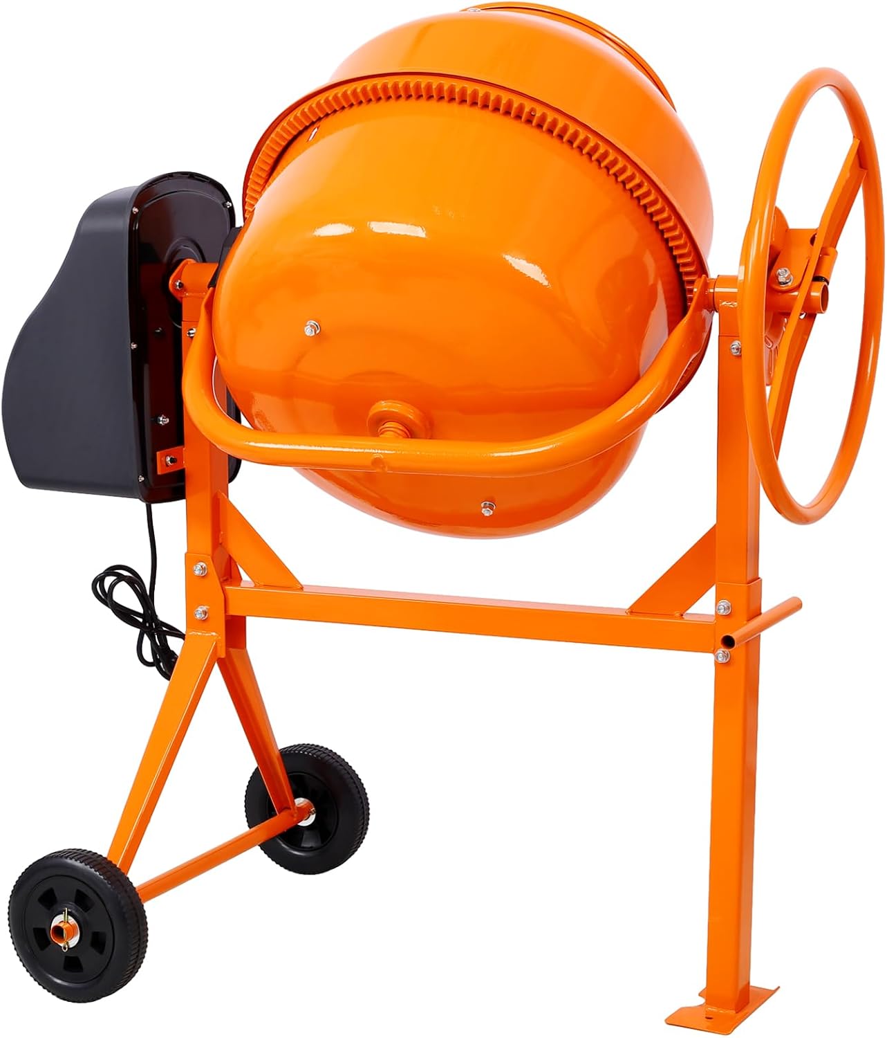 Orange Electric Cement Mixer with Wheel & Stand O267227