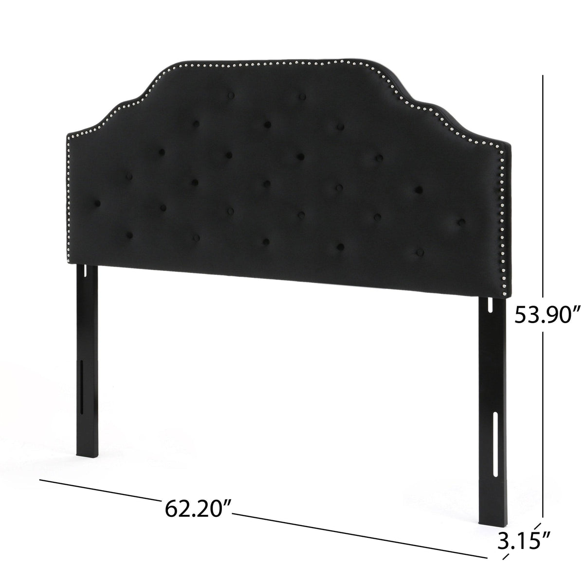 Studded Headboard, Gray, Full/Queen X685032