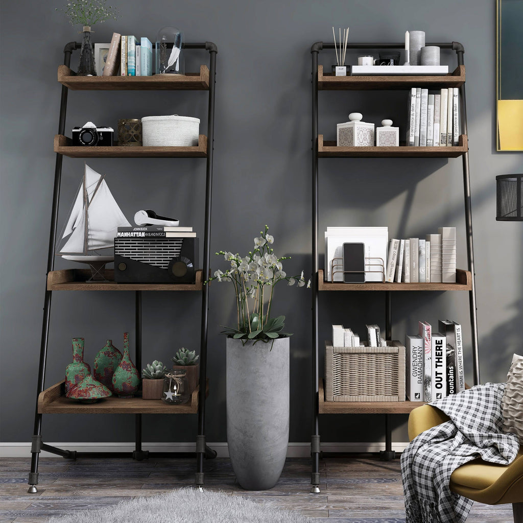 Rustic 4-Shelf Ladder Display Shelf T73591