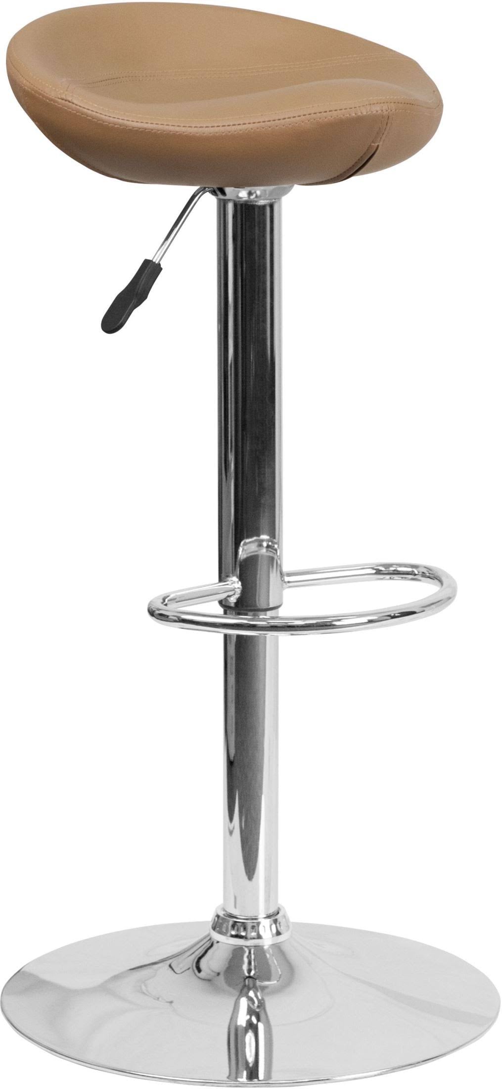 Cappuccino Vinyl Adjustable Height Barstool with Chrome Base Y9457