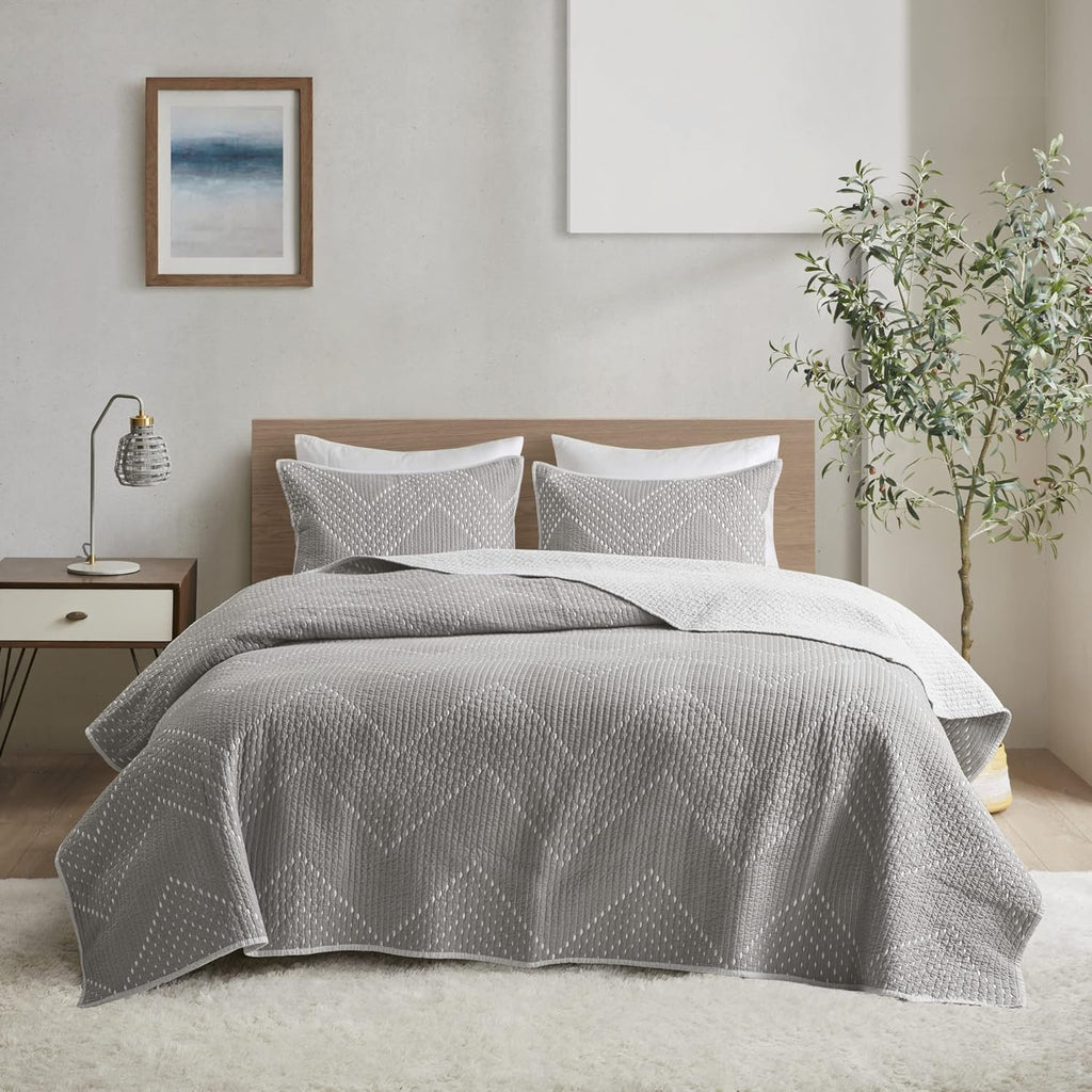 Navy 3 Piece Coverlet Mini Set, King/California King E1513