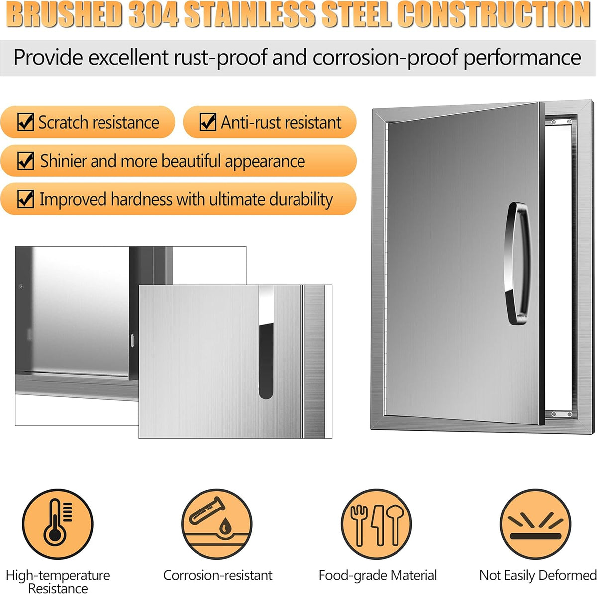 Stainless Steel BBQ Access Door 17W x 24H Inch A972