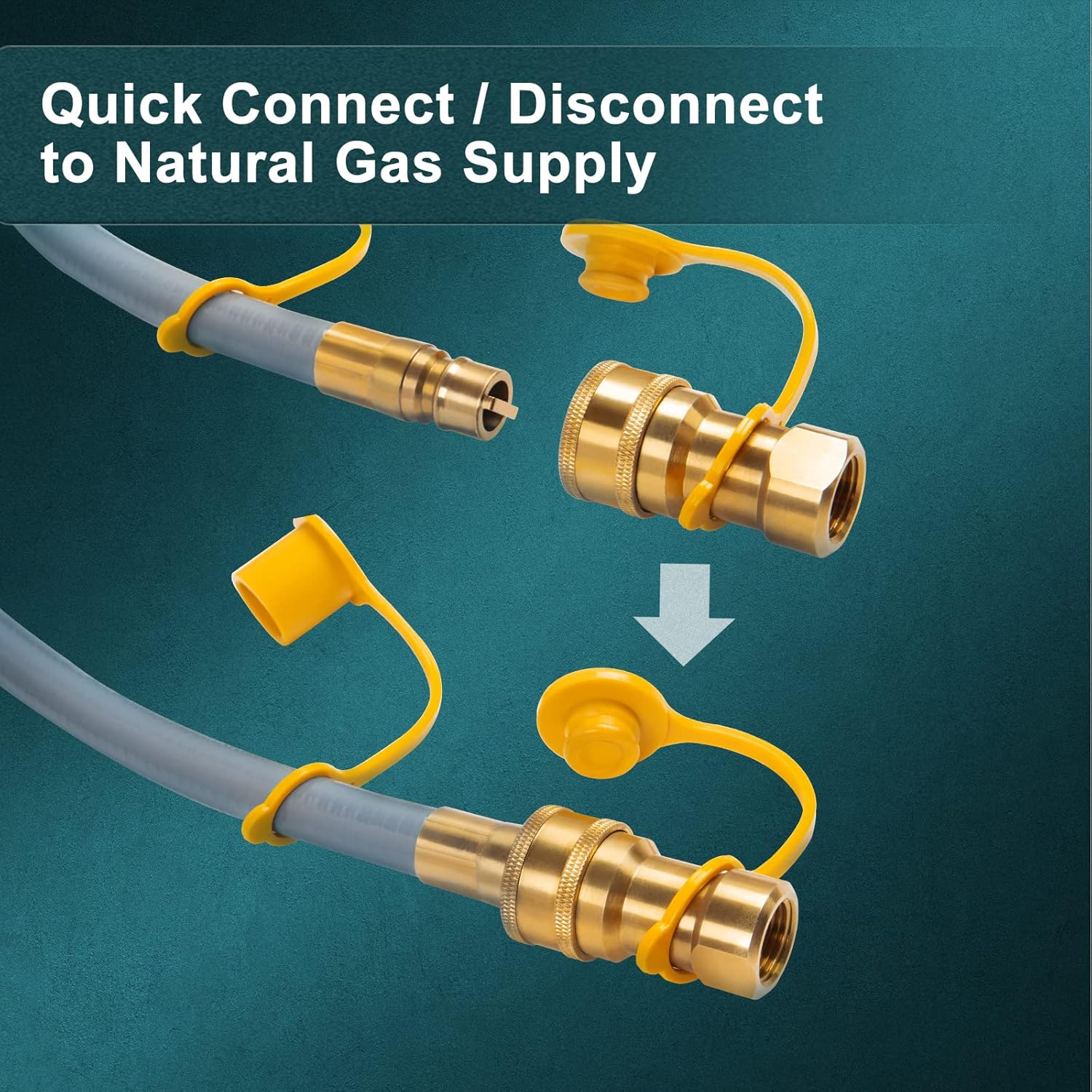 3/8-Inch Natural Gas Hose with Quick Connect Fittings, 24 Feet, Pack of 2 Z77064