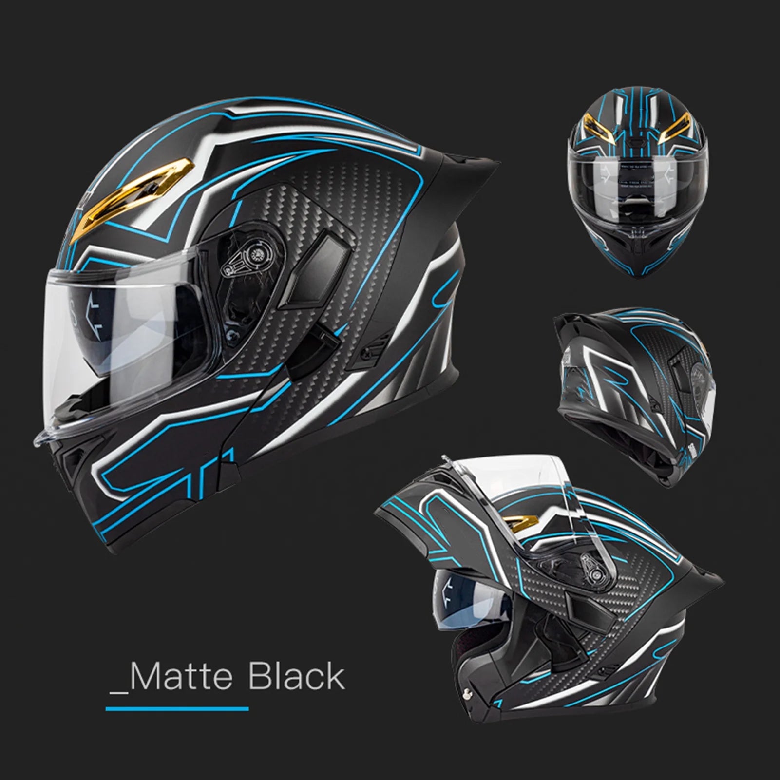 Dual Visor Flip Breathable Motorbike Helmet G513