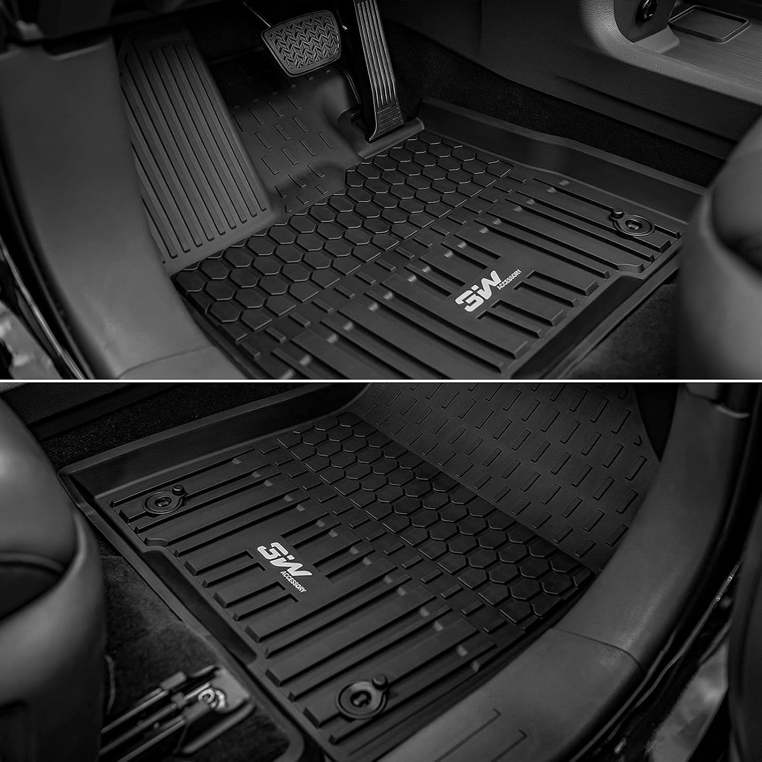 Black Pack of 2 TPE Cargo Liner for Toyota Sienna W511
